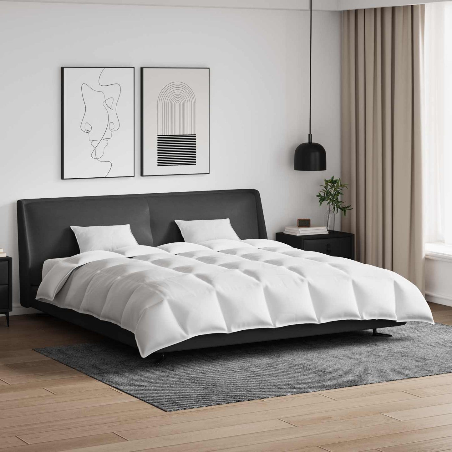 Vidaxl dekbed set met kussen 3 pcs wit donsveertjes