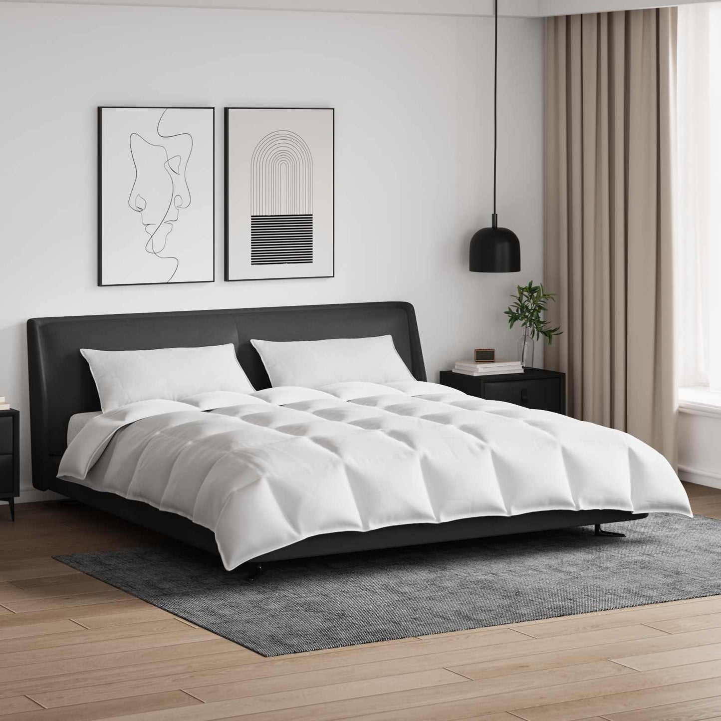 Vidaxl juego nórdico con almohada 3 piezas plumón blanco