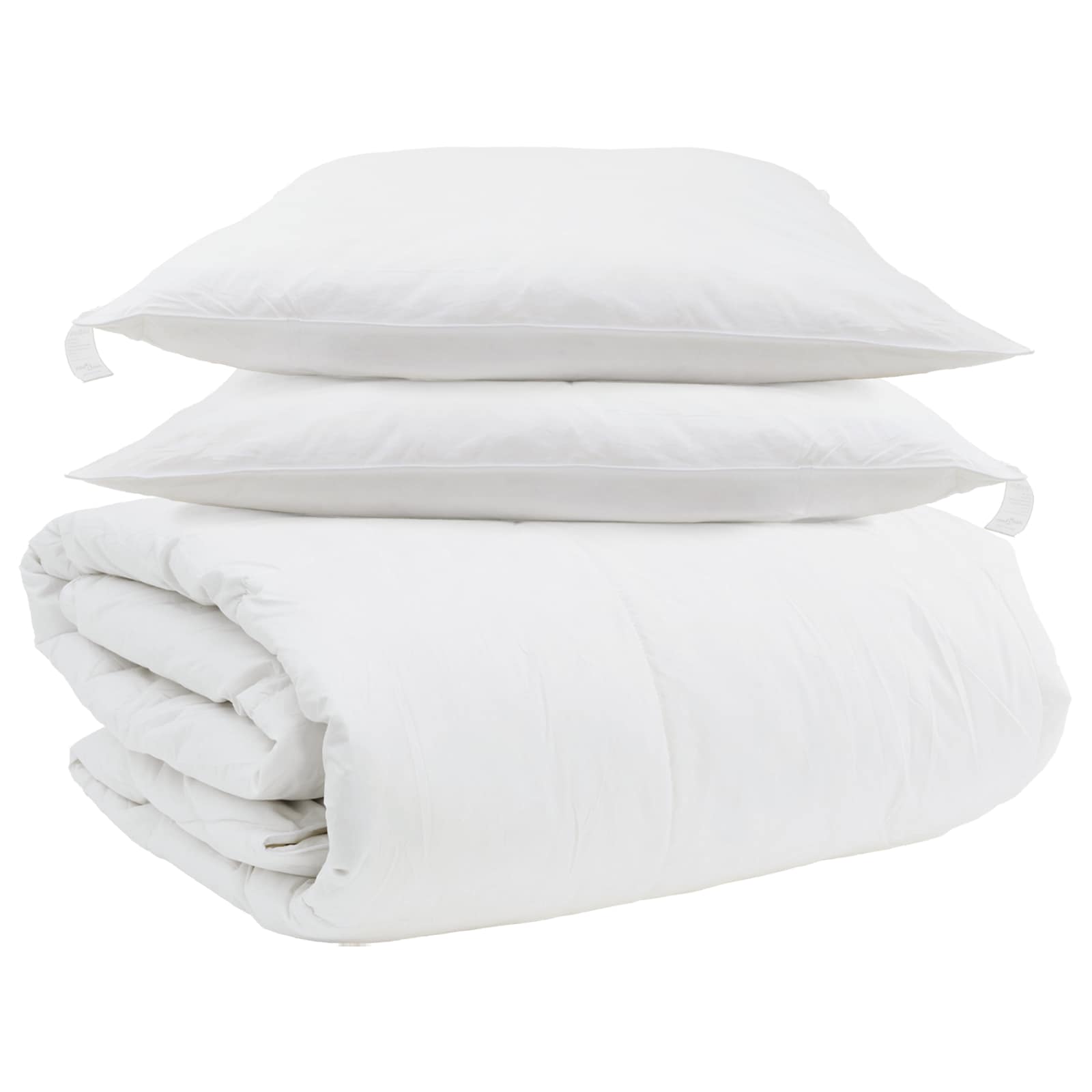 Vidaxl juego nórdico con almohada 3 piezas plumón blanco