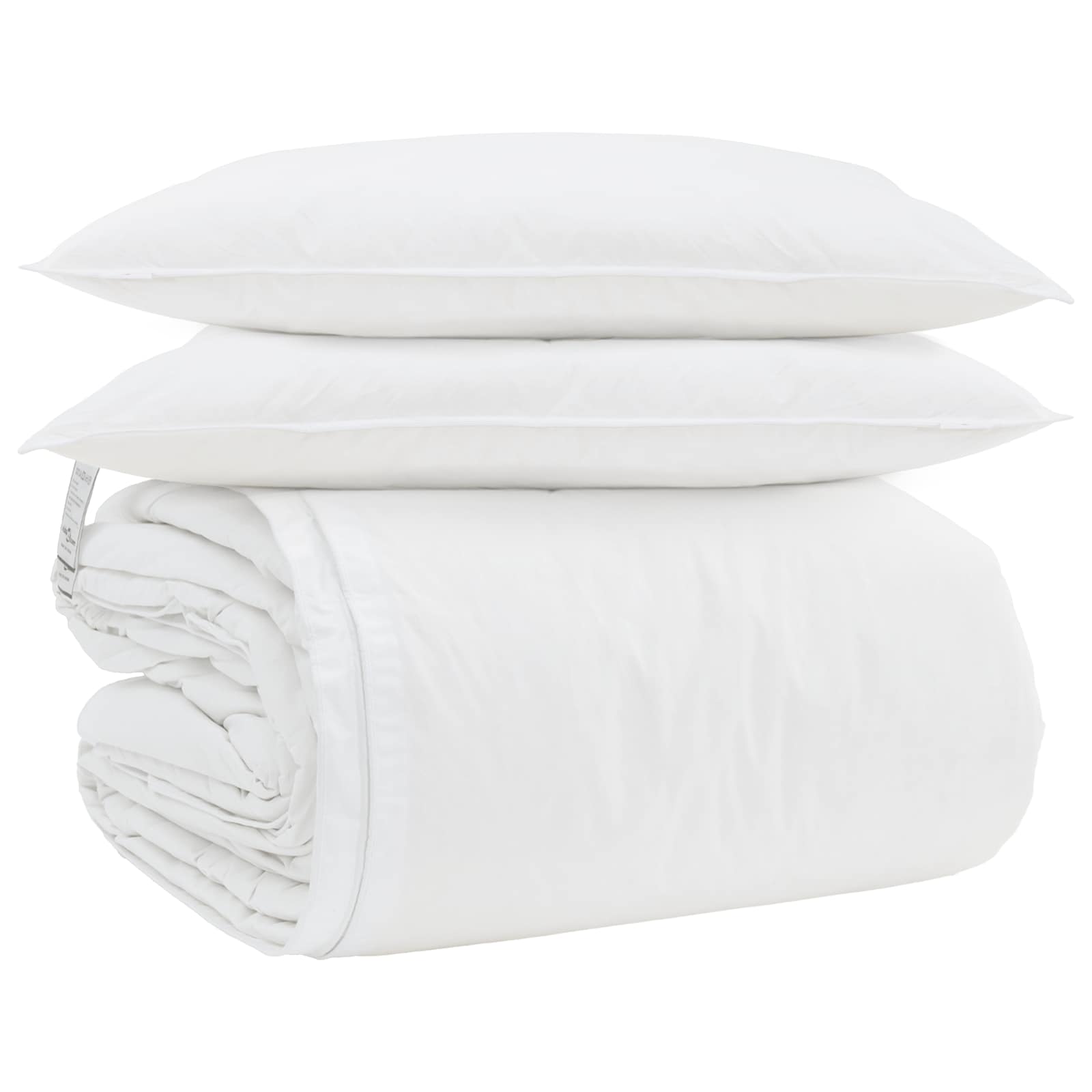 Vidaxl juego nórdico con almohada 3 piezas plumón blanco