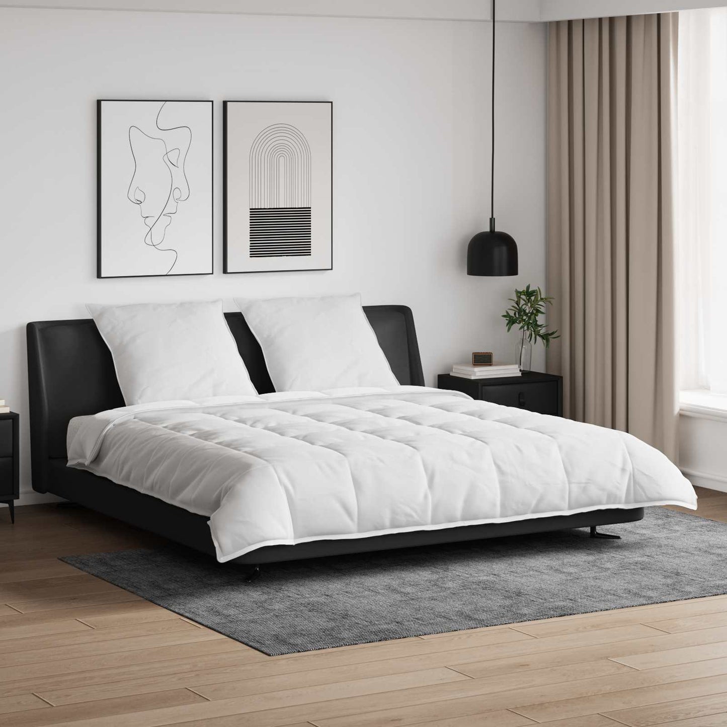 Vidaxl dekbed set met kussen 3 pcs wit donsveertjes