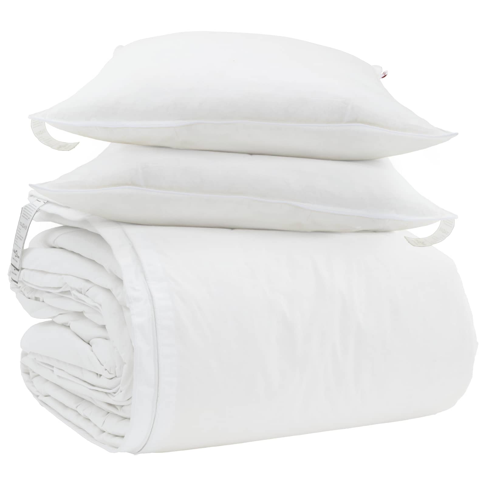 Vidaxl juego nórdico con almohada 3 piezas plumón blanco