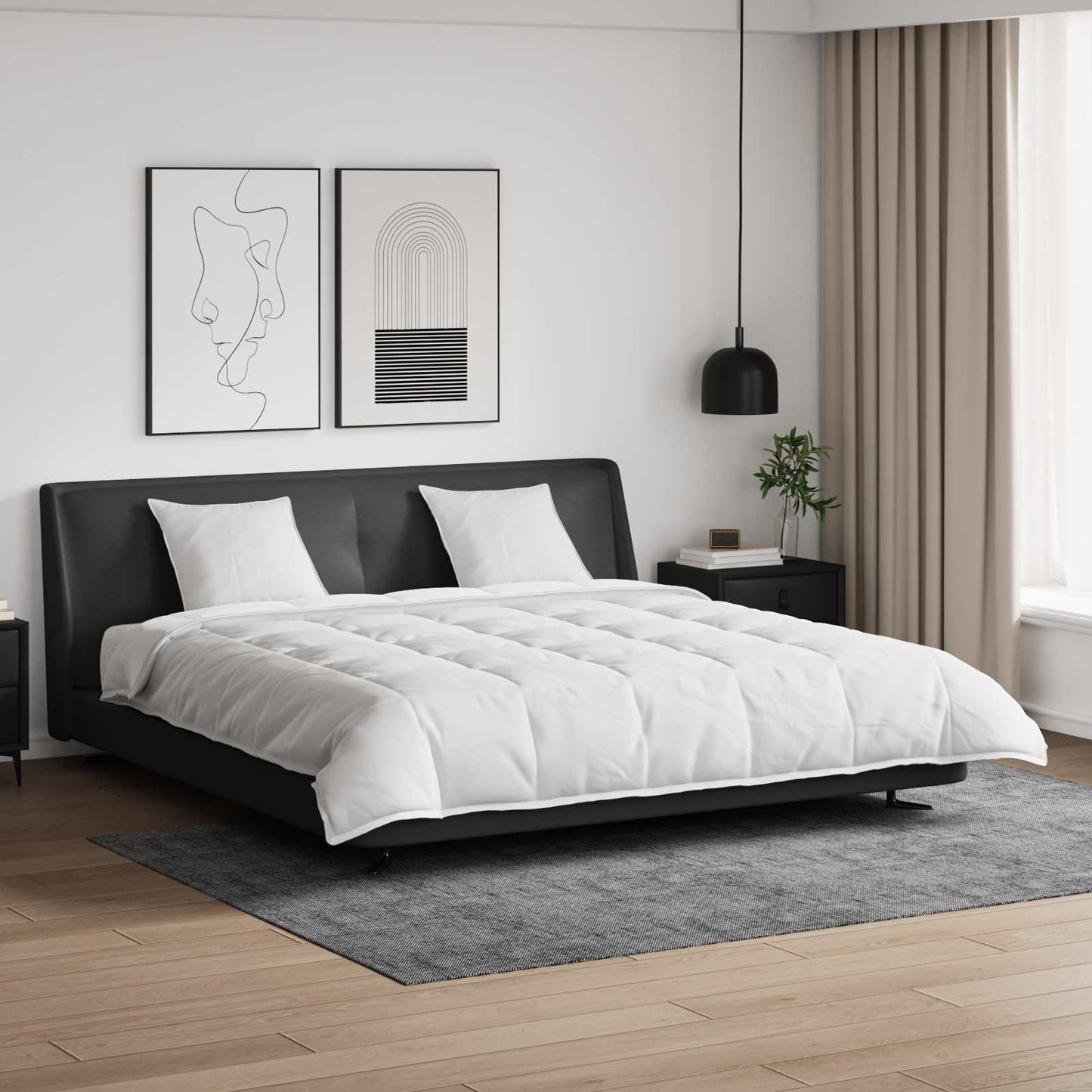 Vidaxl set copripiumino con cuscino 3 pezzi in piuma bianca