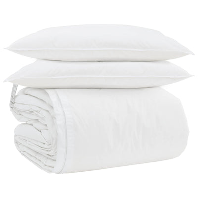 Vidaxl juego nórdico con almohada 3 piezas plumón blanco