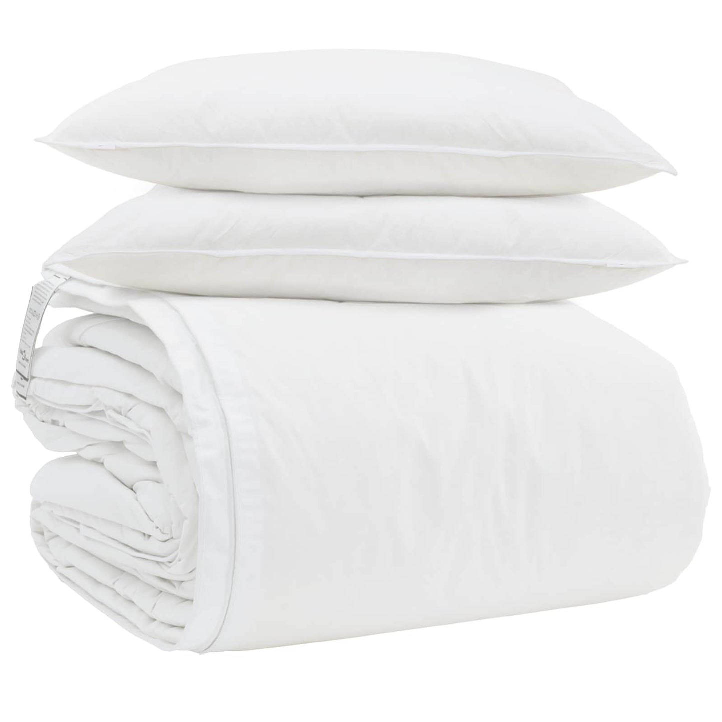 Vidaxl dekbed set met kussen 3 pcs wit donsveertjes