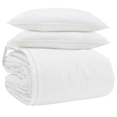 Vidaxl set copripiumino con cuscino 3 pezzi in piuma bianca