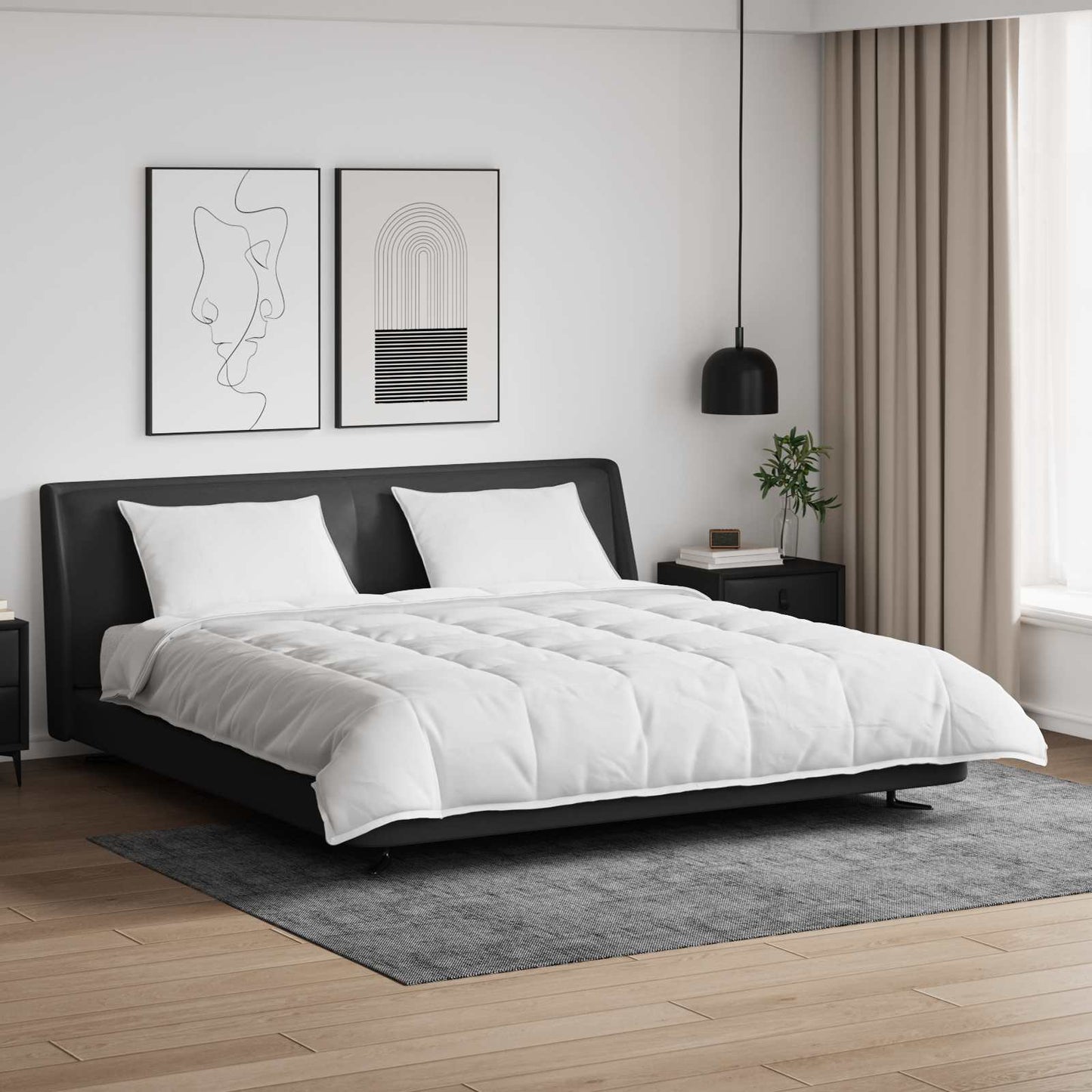 Vidaxl juego nórdico con almohada 3 piezas plumón blanco