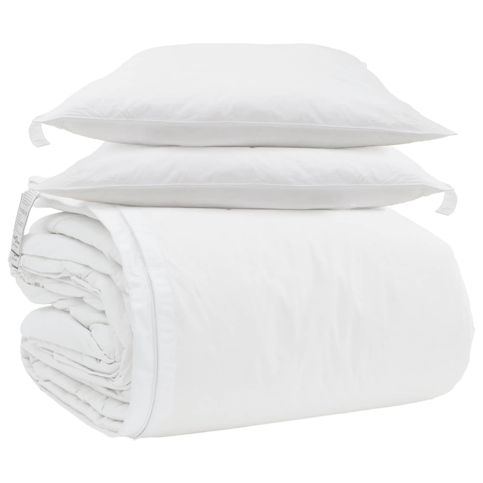 Vidaxl juego nórdico con almohada 3 piezas plumón blanco