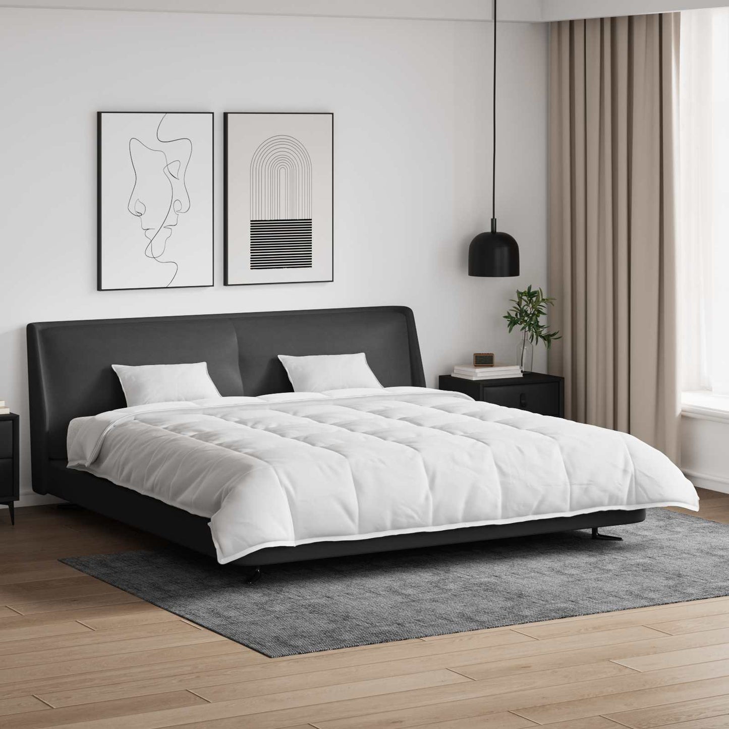 Vidaxl dekbed set met kussen 3 pcs wit donsveertjes