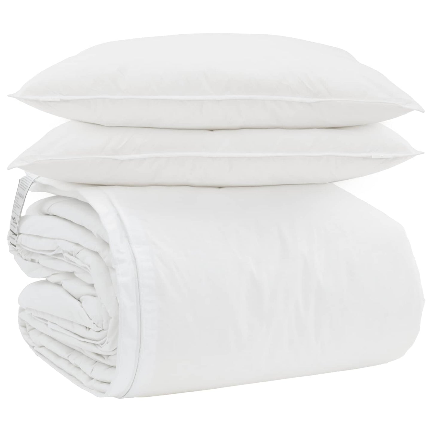 Vidaxl dekbed set met kussen 3 pcs wit donsveertjes