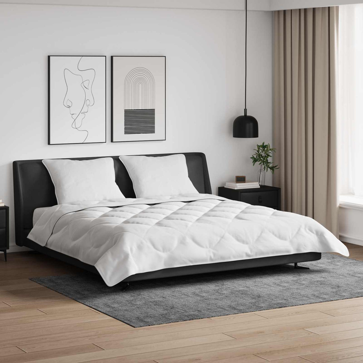 Vidaxl zomer dekbed met kussen 3 pcs wit microfibre