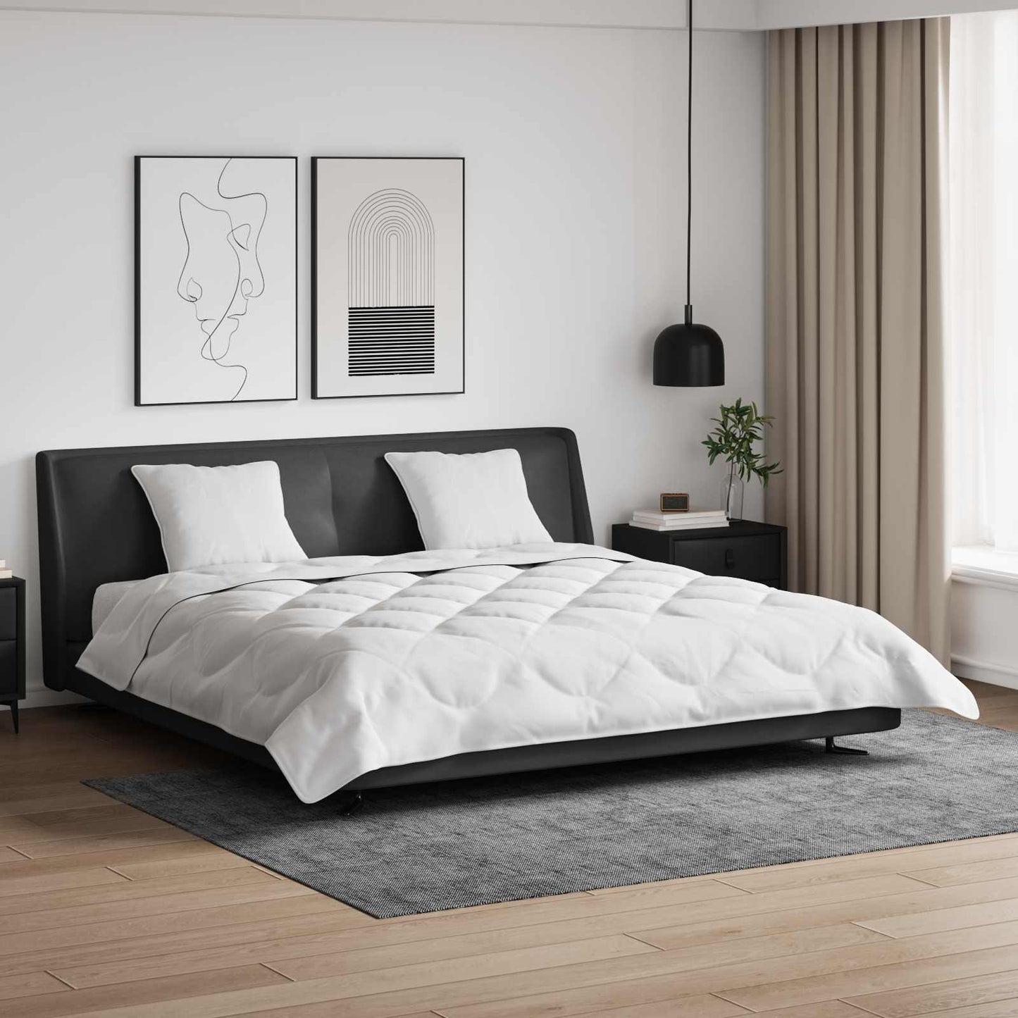Vidaxl zomer dekbed met kussen 3 pcs wit microfibre