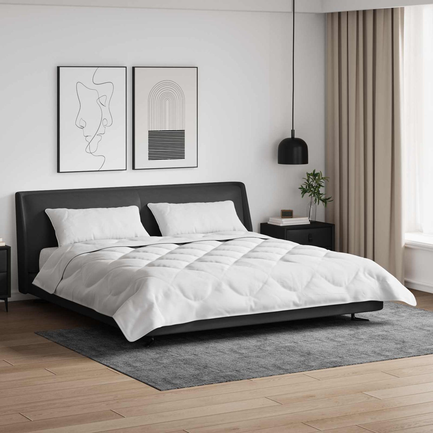 Vidaxl zomer dekbed met kussen 3 pcs wit microfibre