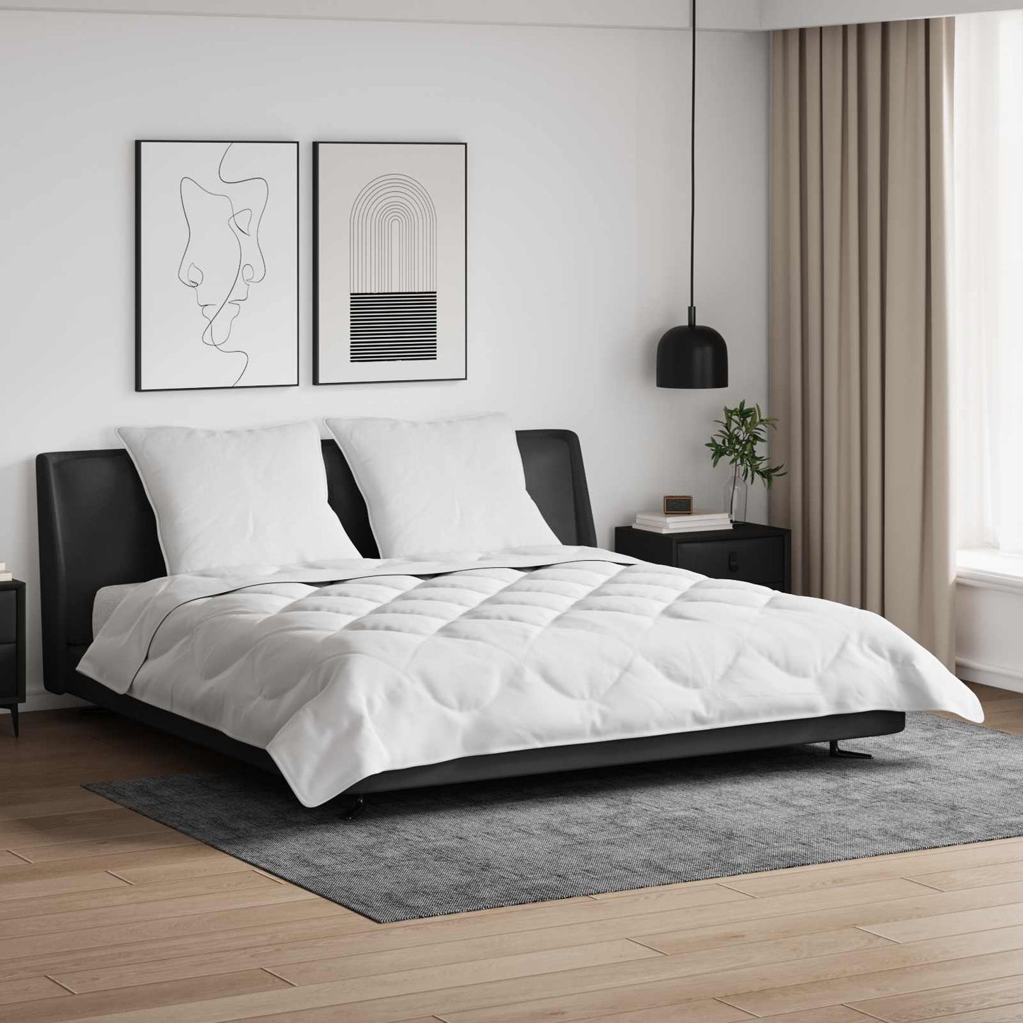 Vidaxl zomer dekbed met kussen 3 pcs wit microfibre