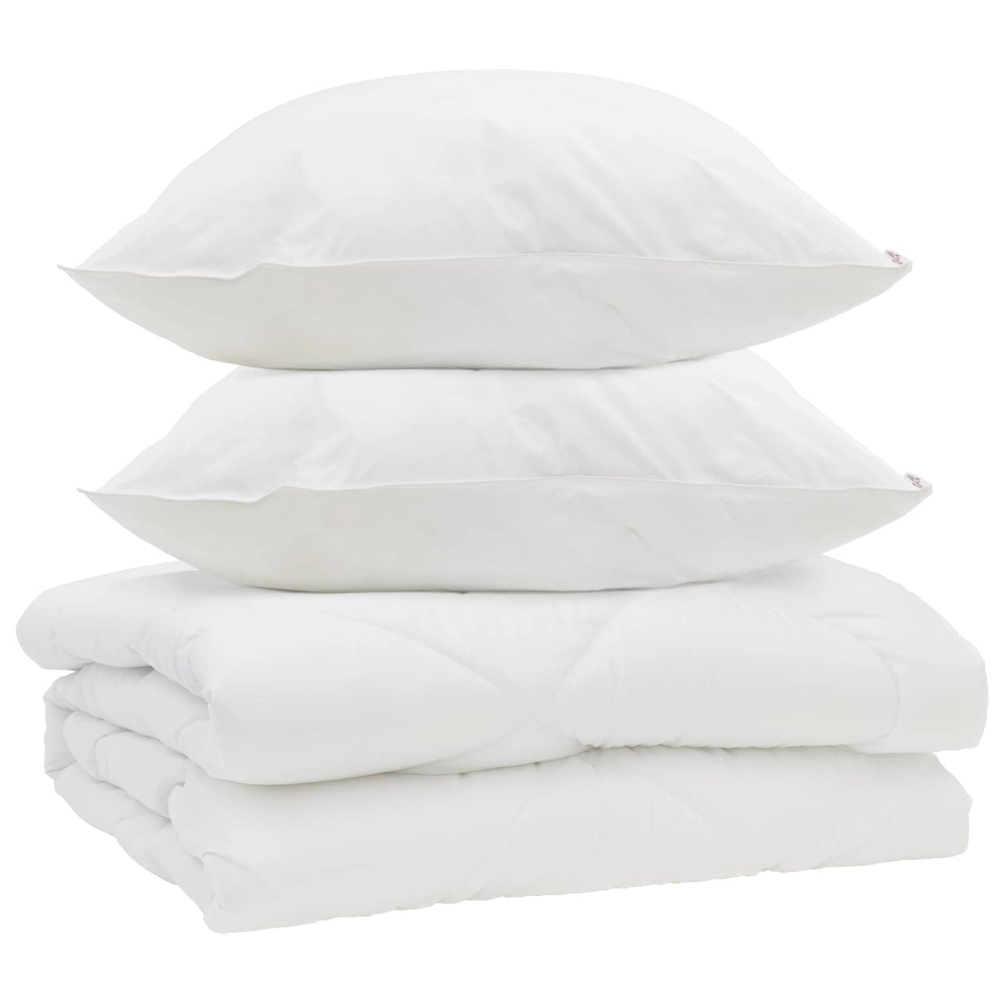 Vidaxl dekbed met kussen 3 pcs wit microfibre