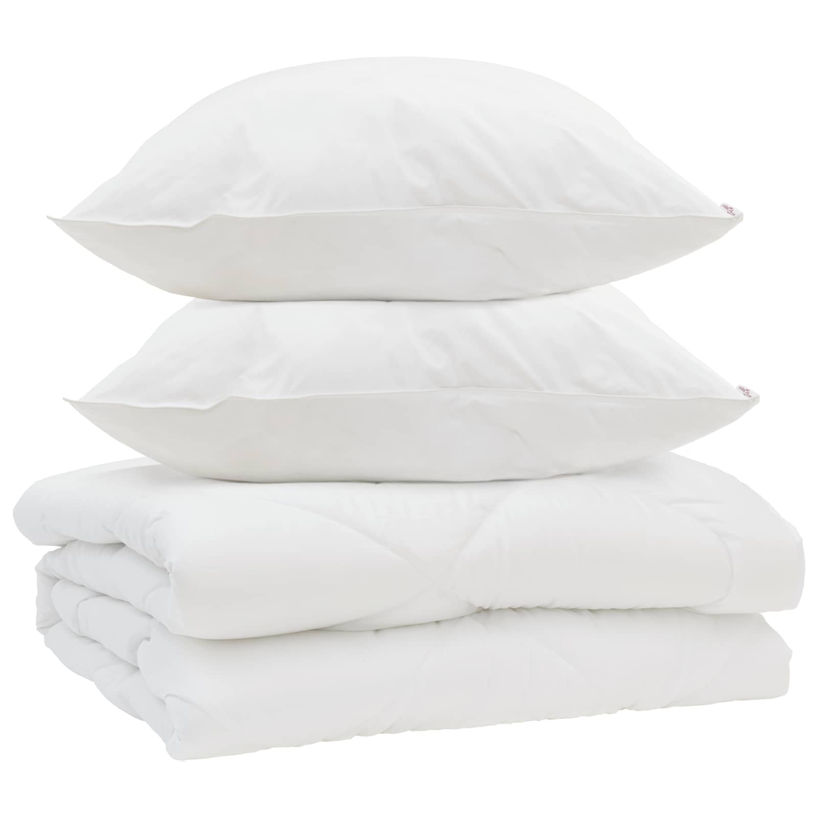 Vidaxl edredón con almohada 3 piezas microfibra blanco