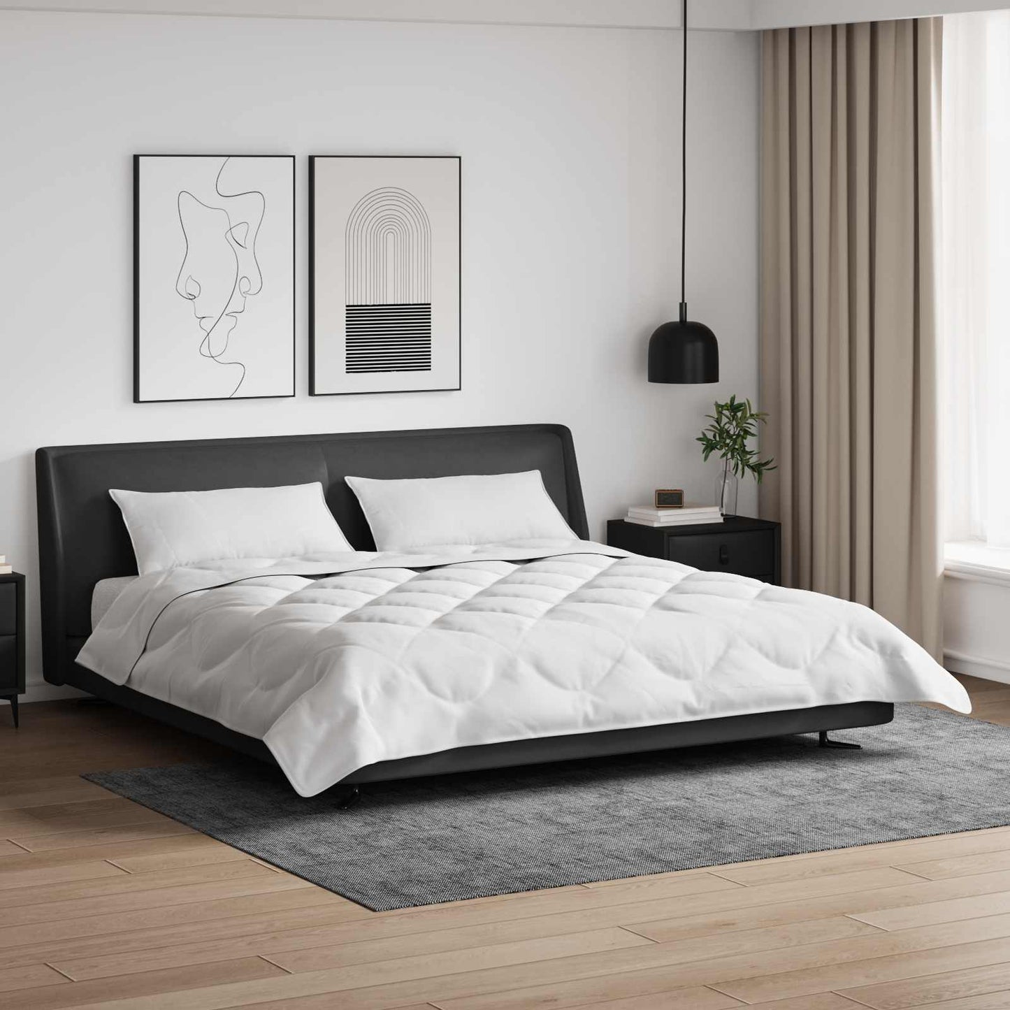 Vidaxl dekbed met kussen 3 pcs wit microfibre