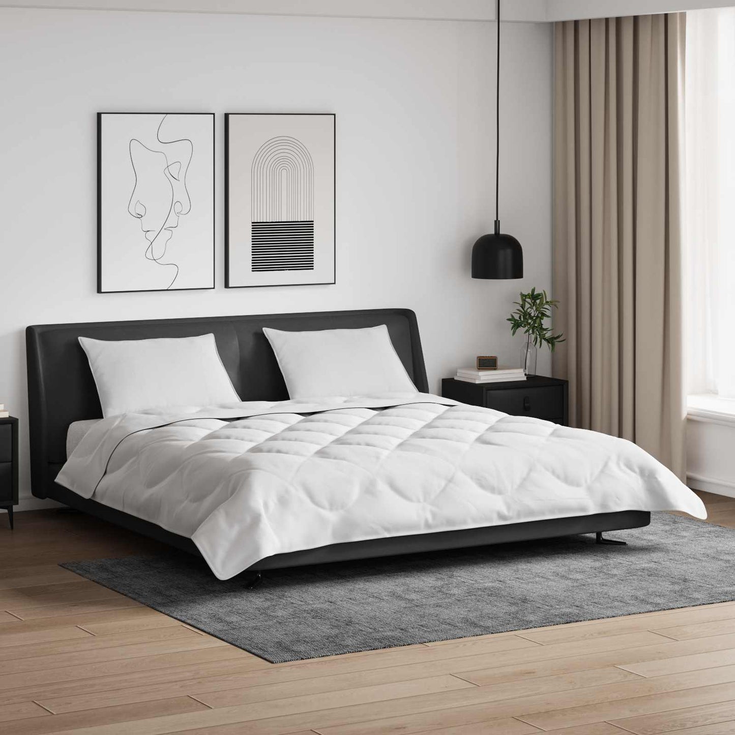 Vidaxl dekbed met kussen 3 pcs wit microfibre