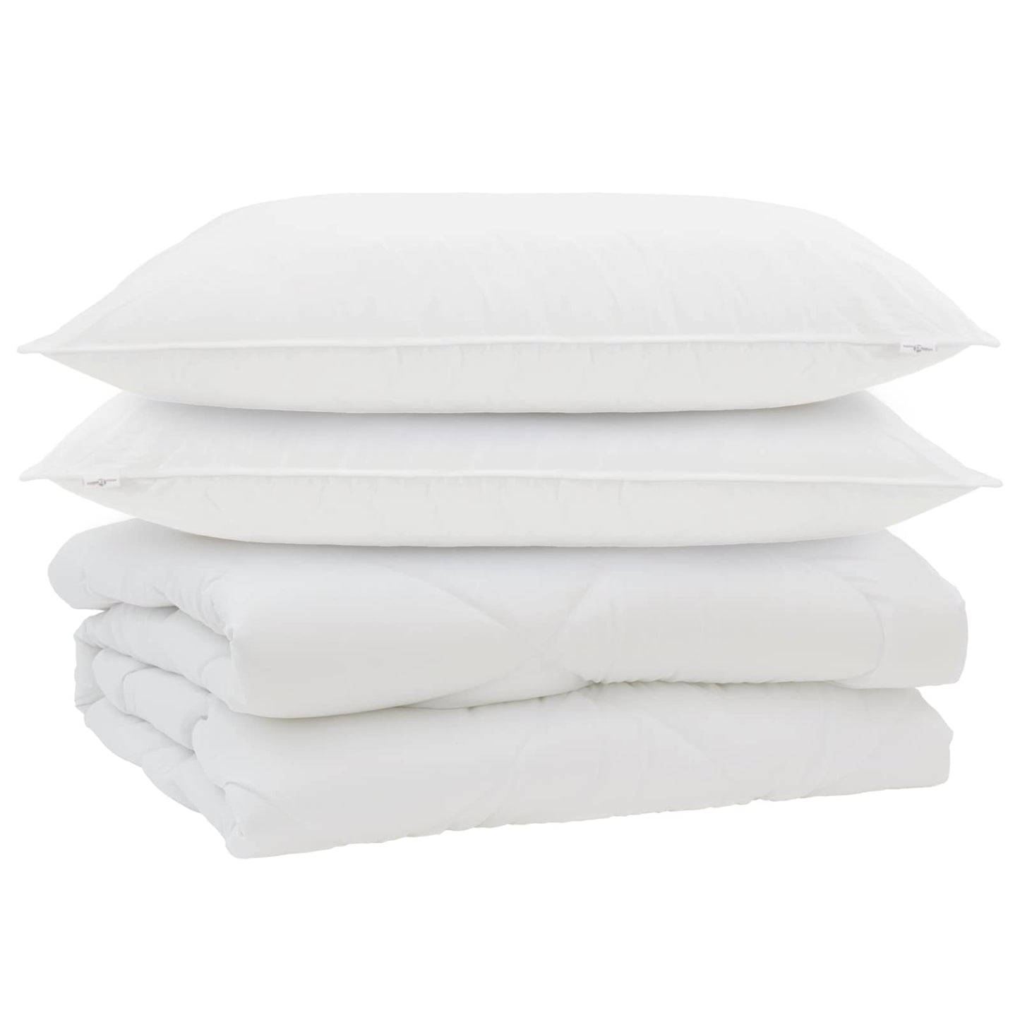 Vidaxl dekbed met kussen 3 pcs wit microfibre