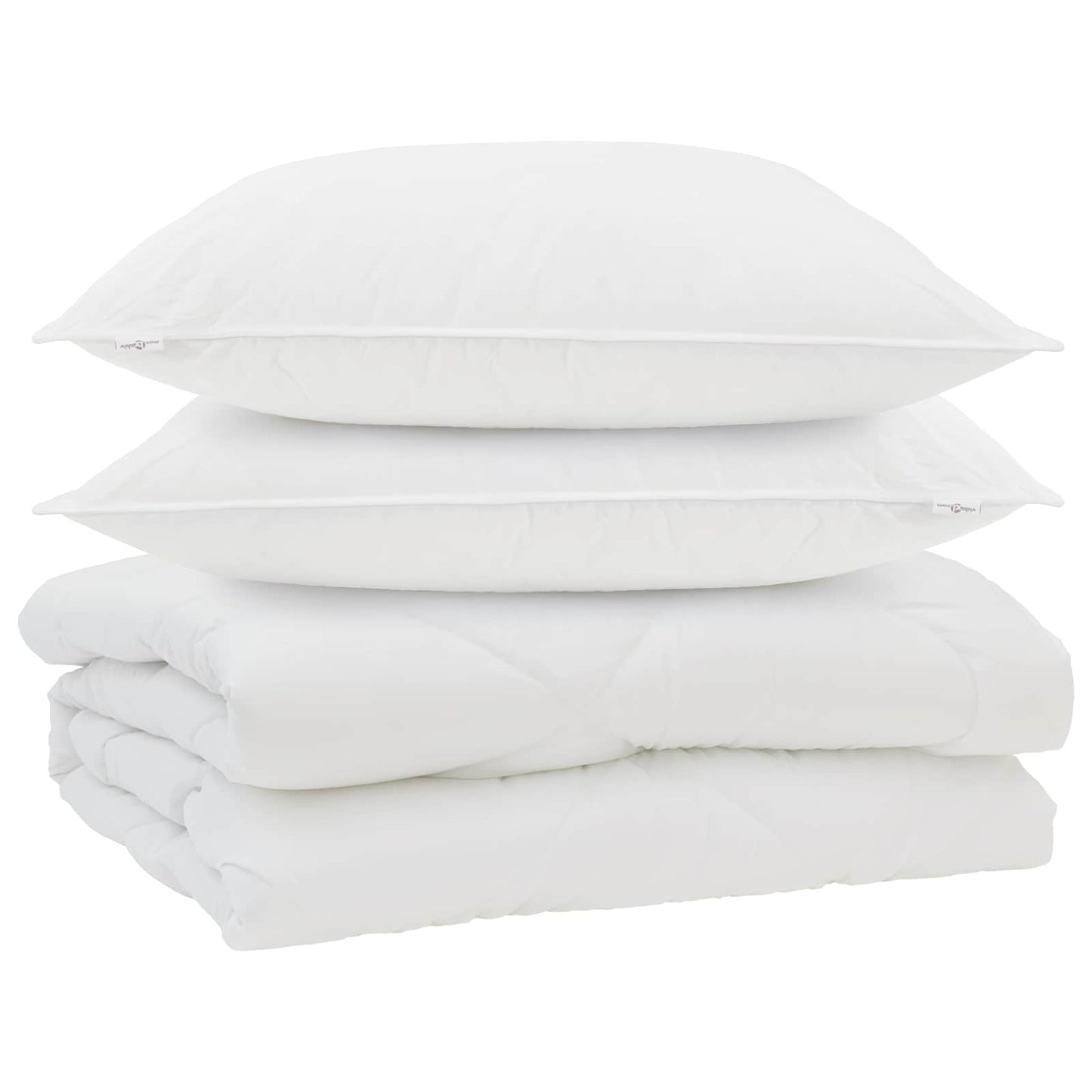 Vidaxl dekbed met kussen 3 pcs wit microfibre