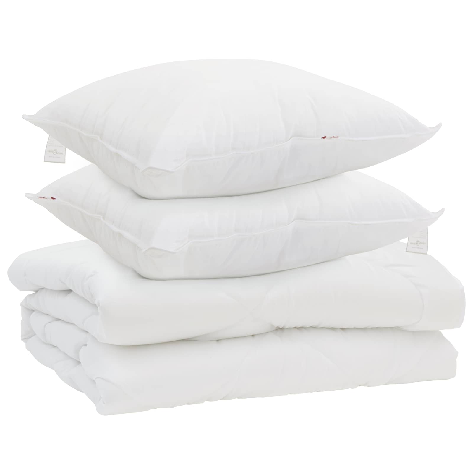 Vidaxl edredón con almohada 3 piezas microfibra blanco