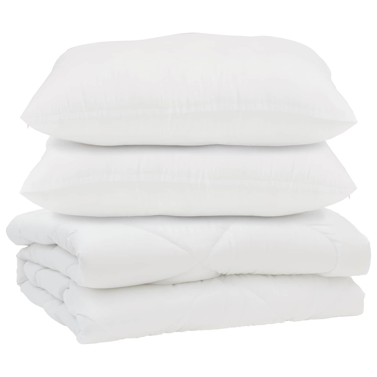 Vidaxl edredón con almohada 3 piezas microfibra blanco