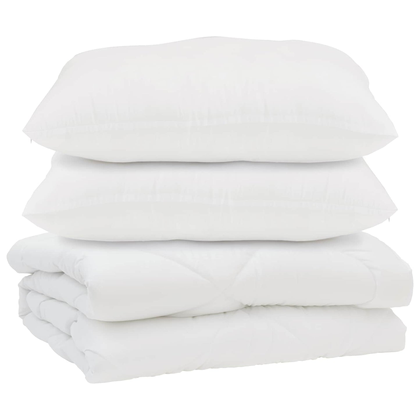 Vidaxl edredón con almohada 3 piezas microfibra blanco