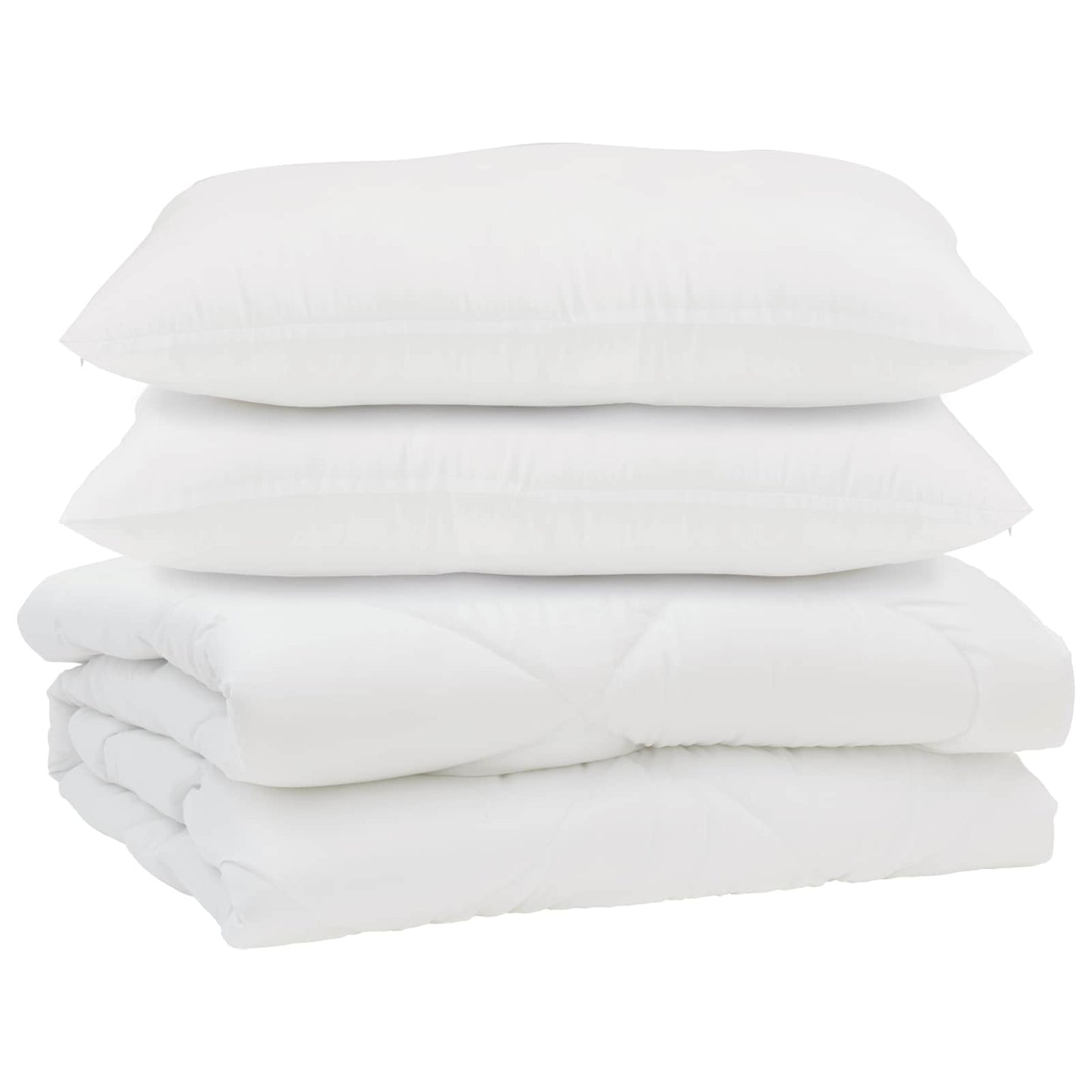 Vidaxl dekbed met kussen 3 pcs wit microfibre