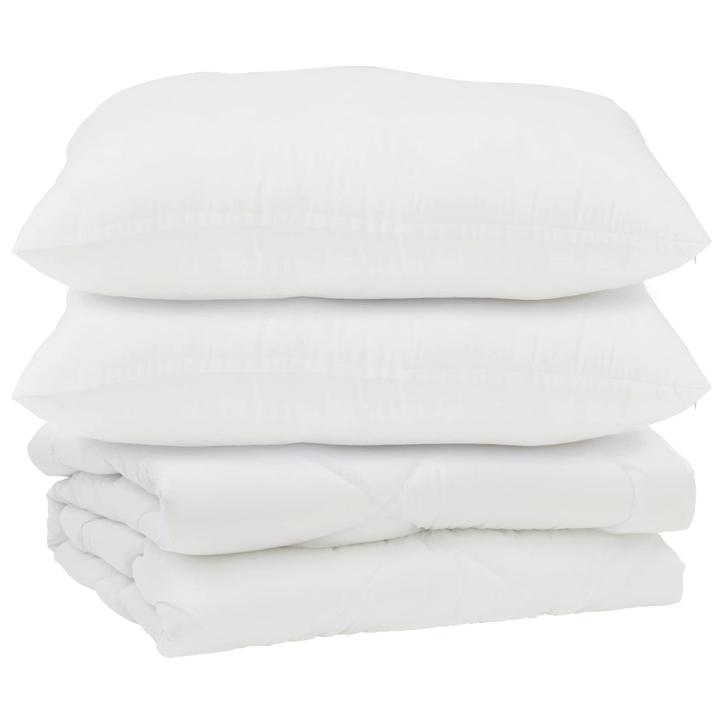 Vidaxl dekbed met kussen 3 pcs wit microfibre