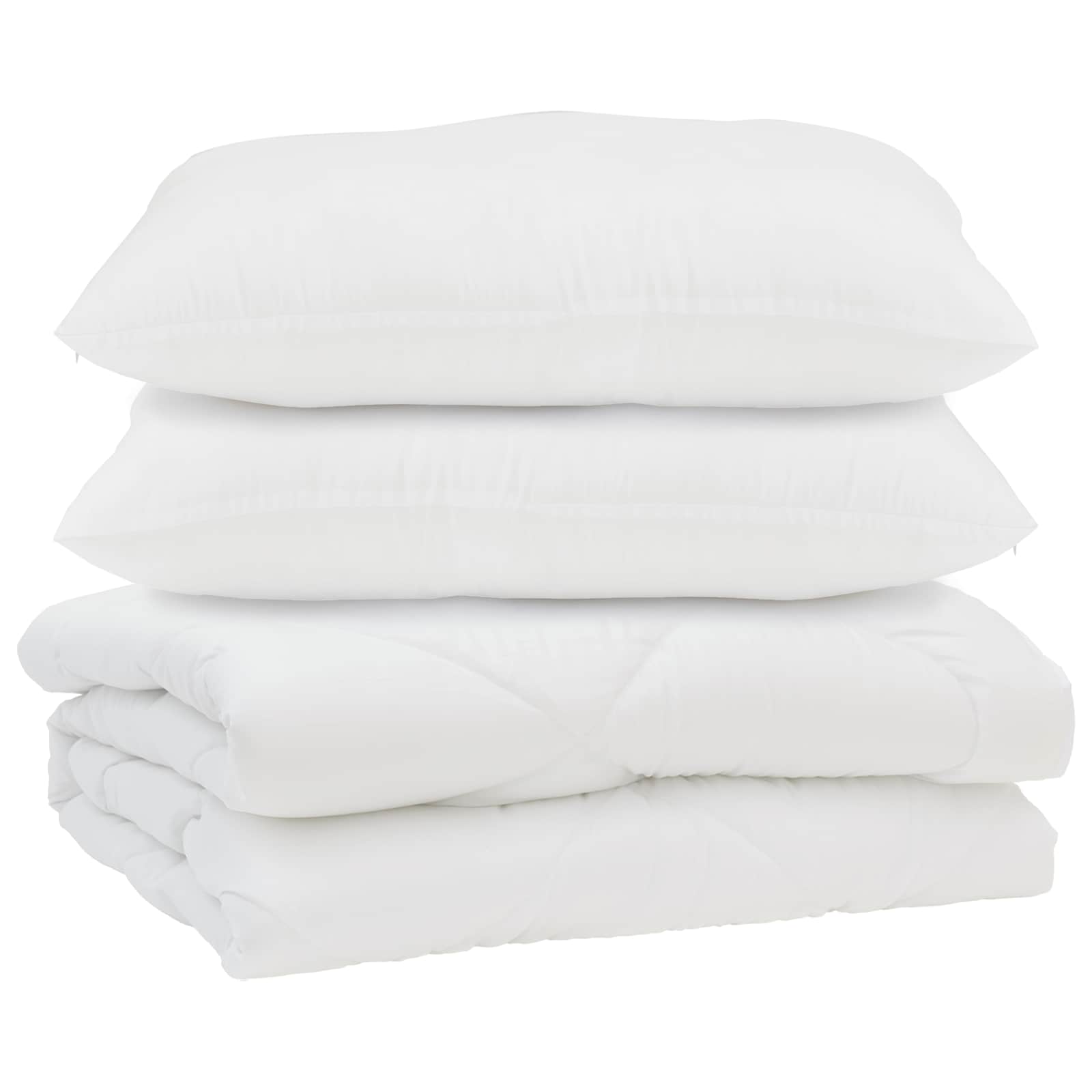 Vidaxl edredón con almohada 3 piezas microfibra blanco