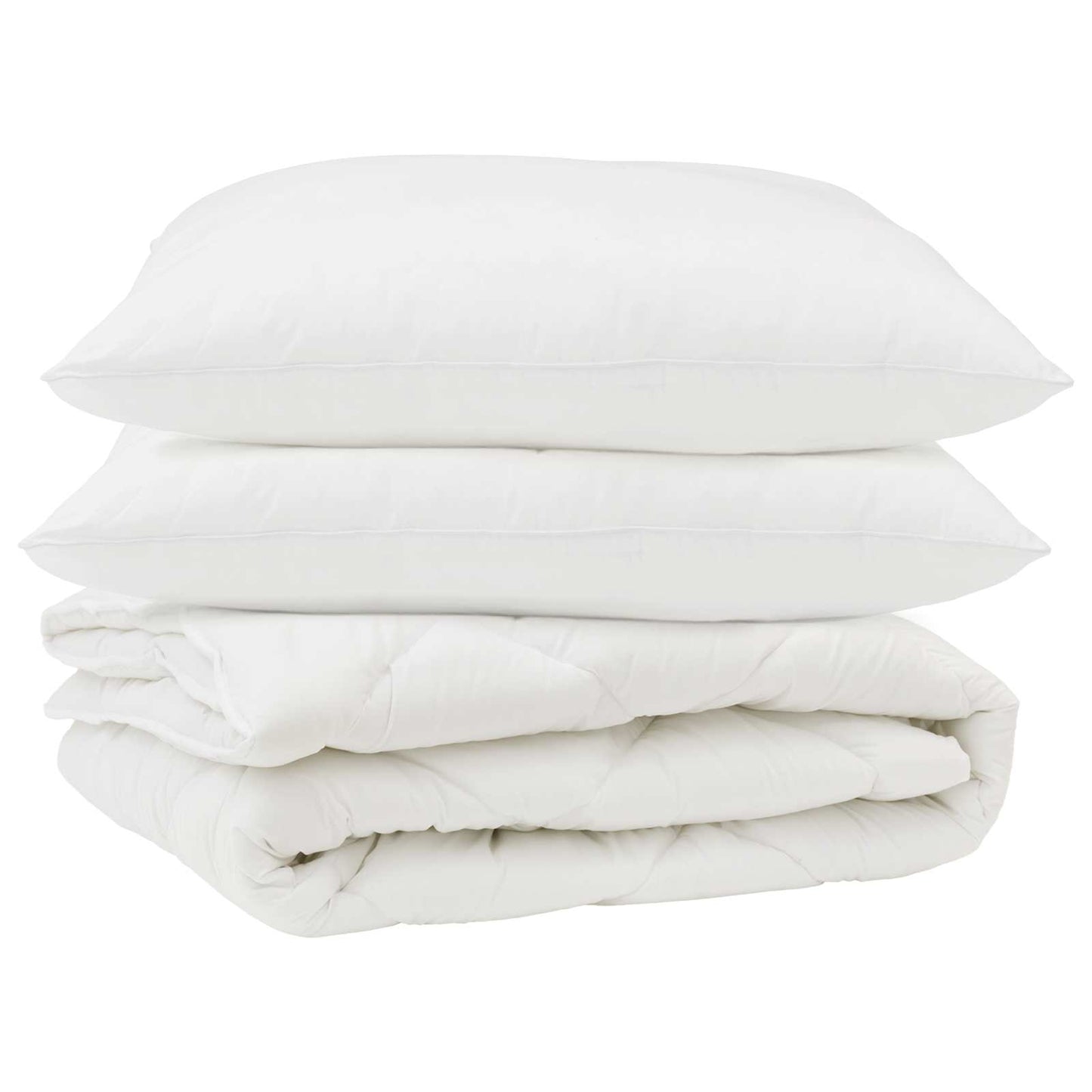 Vidaxl dekbed met kussen 3 pcs wit microfibre