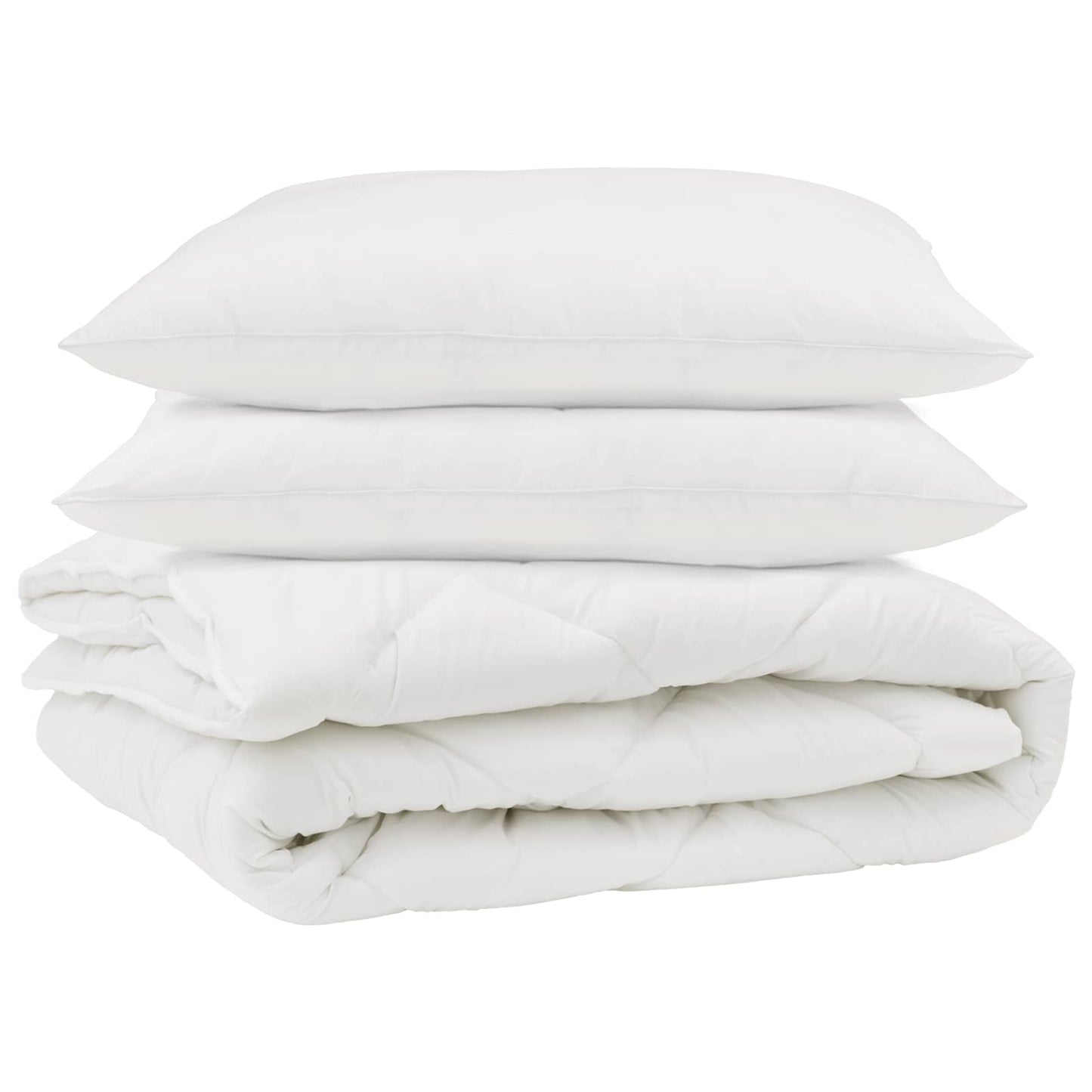 Vidaxl dekbed met kussen 3 pcs wit microfibre