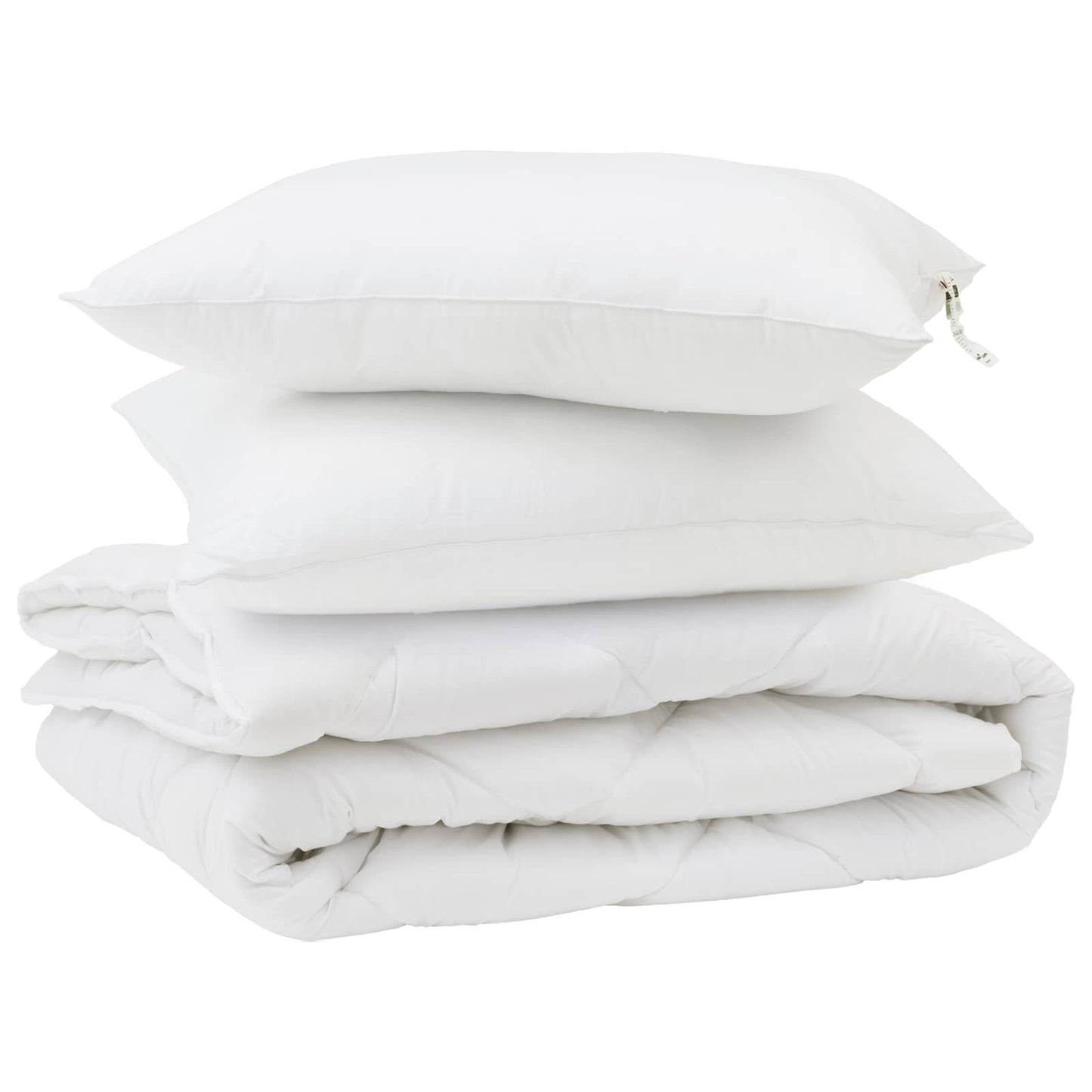 Vidaxl dekbed met kussen 3 pcs wit microfibre