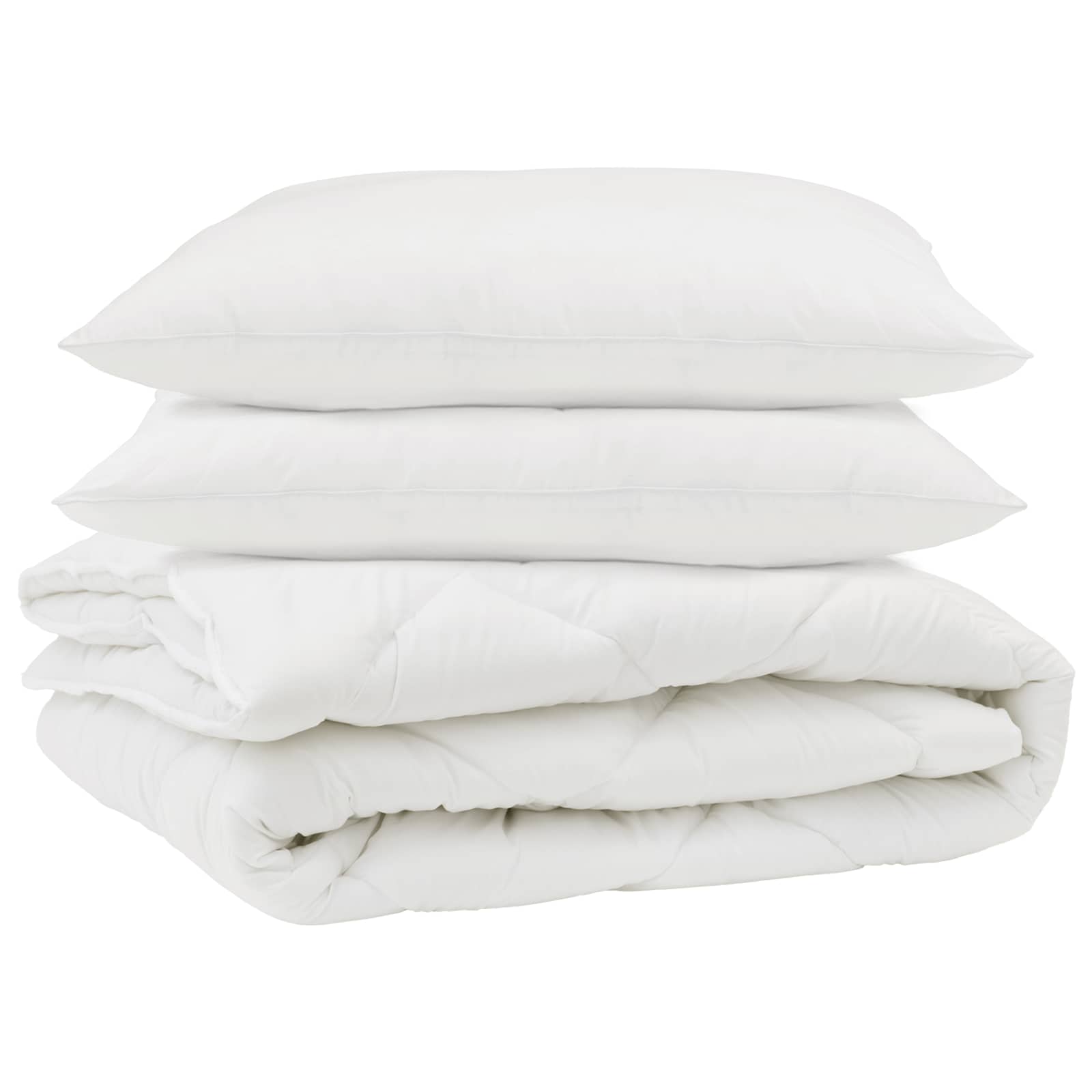 Vidaxl edredón con almohada 3 piezas microfibra blanco