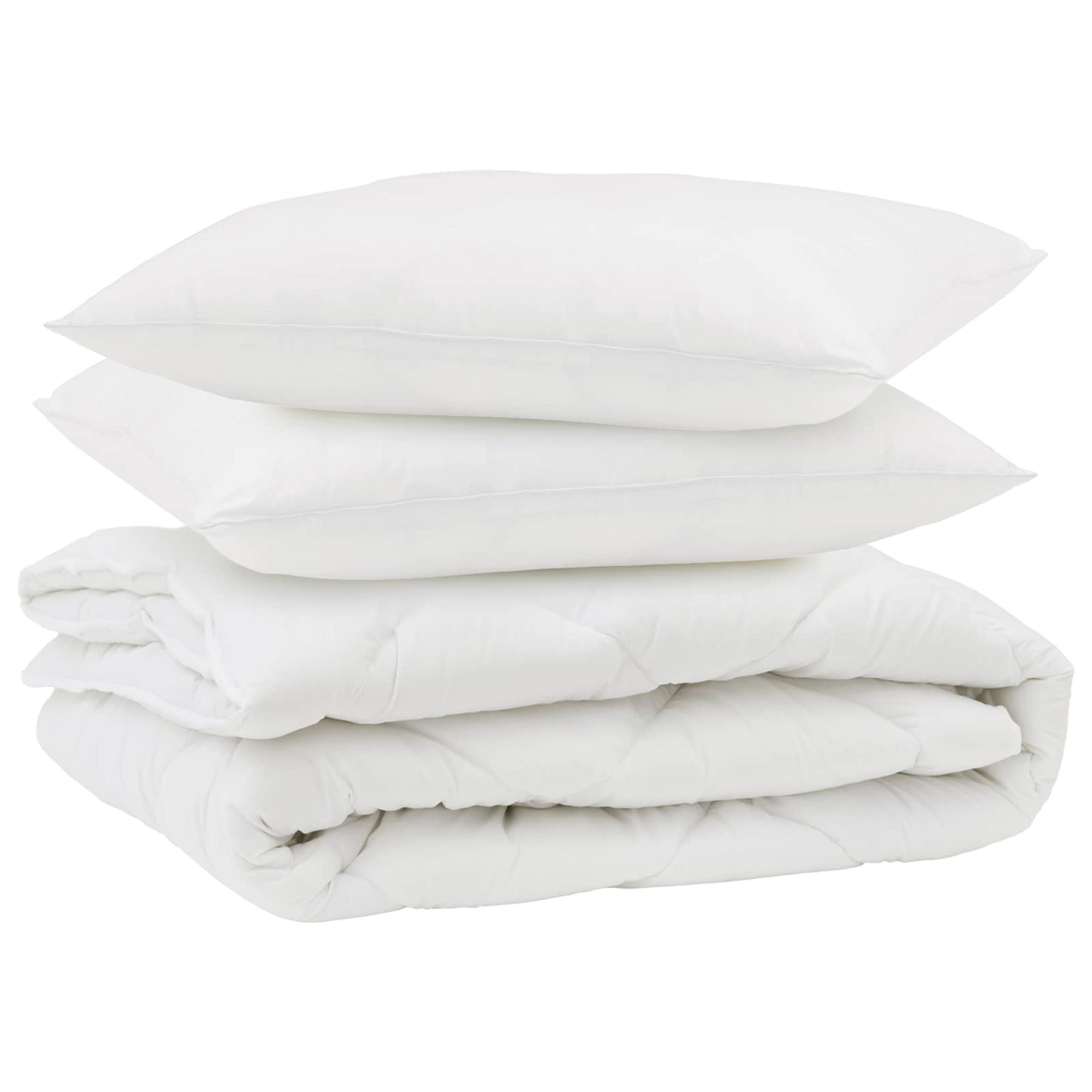 Vidaxl dekbed met kussen 3 pcs wit microfibre