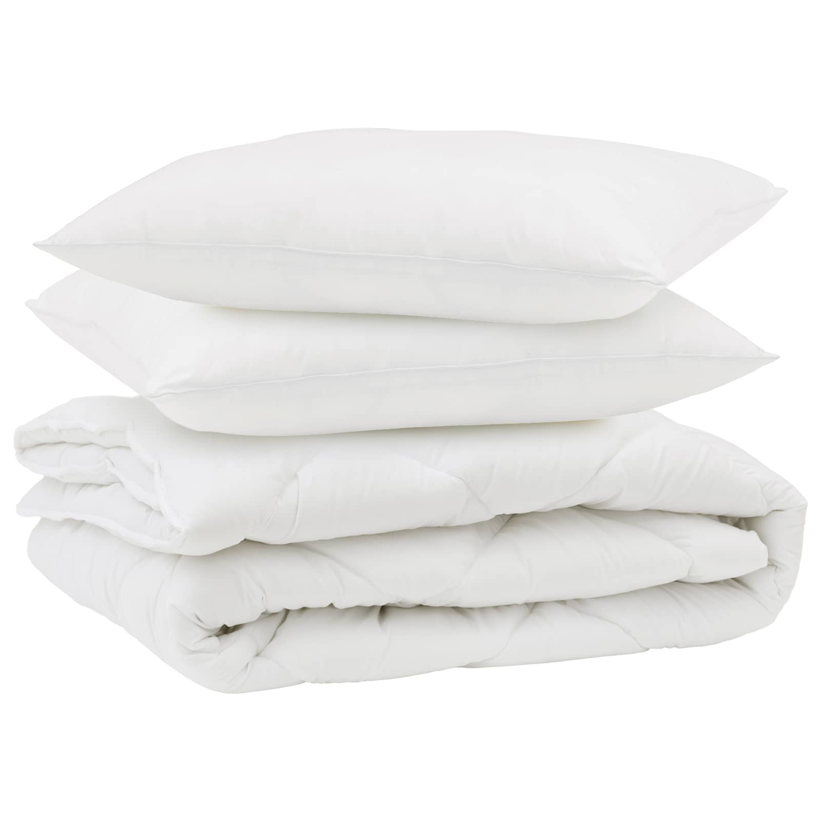 Vidaxl edredón con almohada 3 piezas microfibra blanco