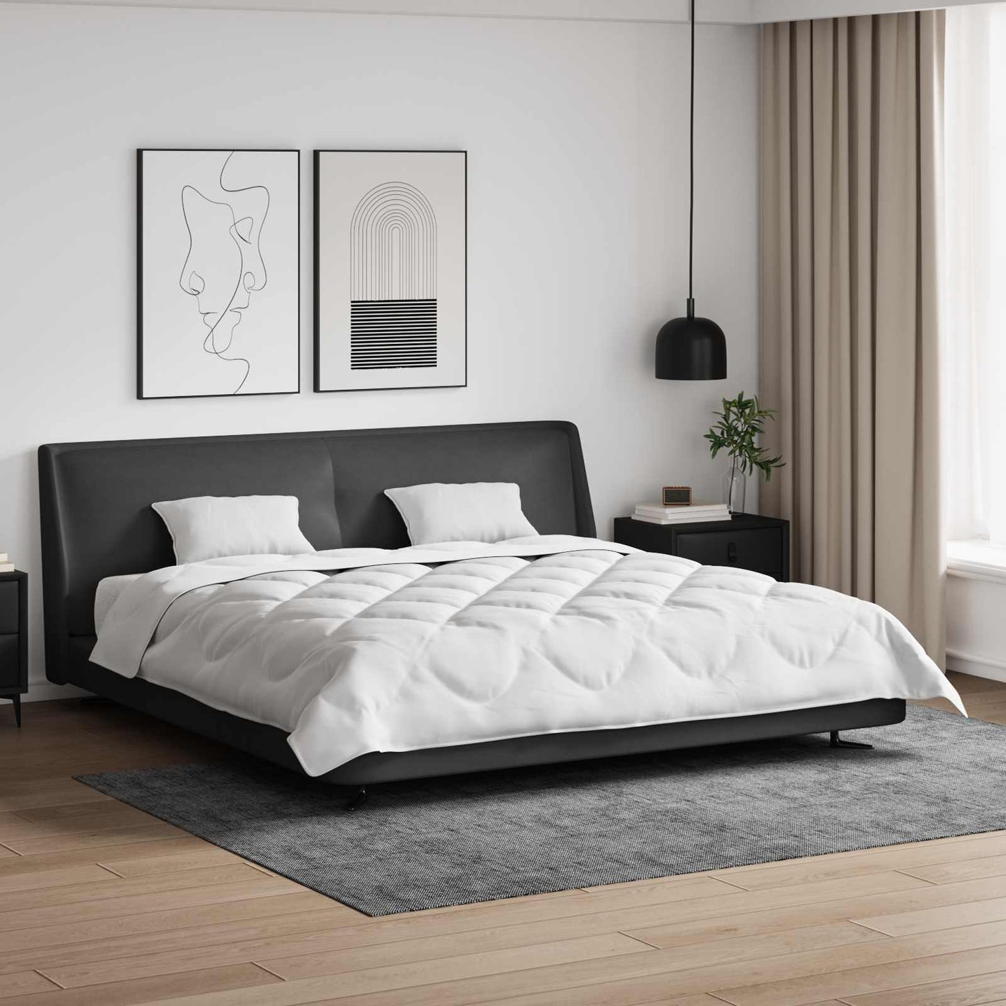 Vidaxl dekbed met kussen 3 pcs wit microfibre