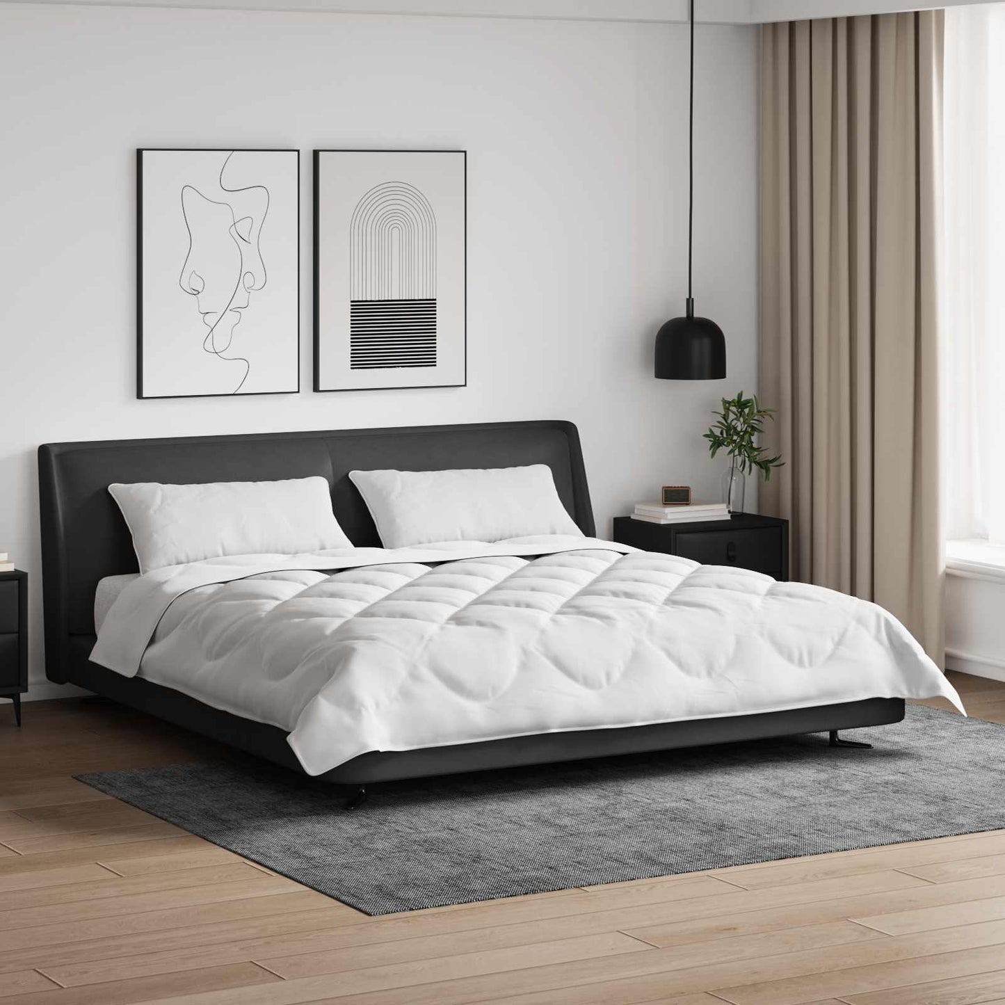 Vidaxl dekbed met kussen 3 pcs wit microfibre