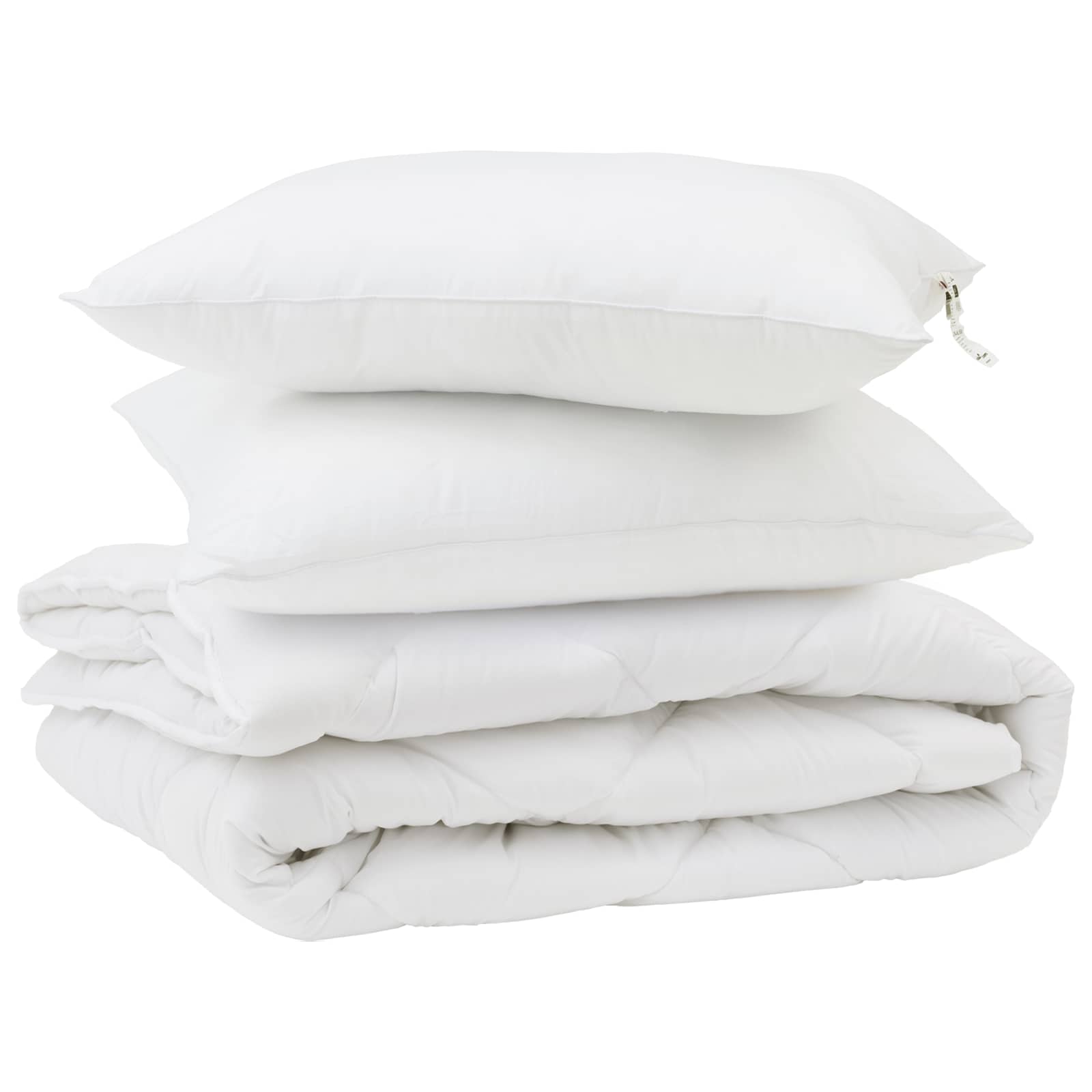 Vidaxl edredón con almohada 3 piezas microfibra blanco