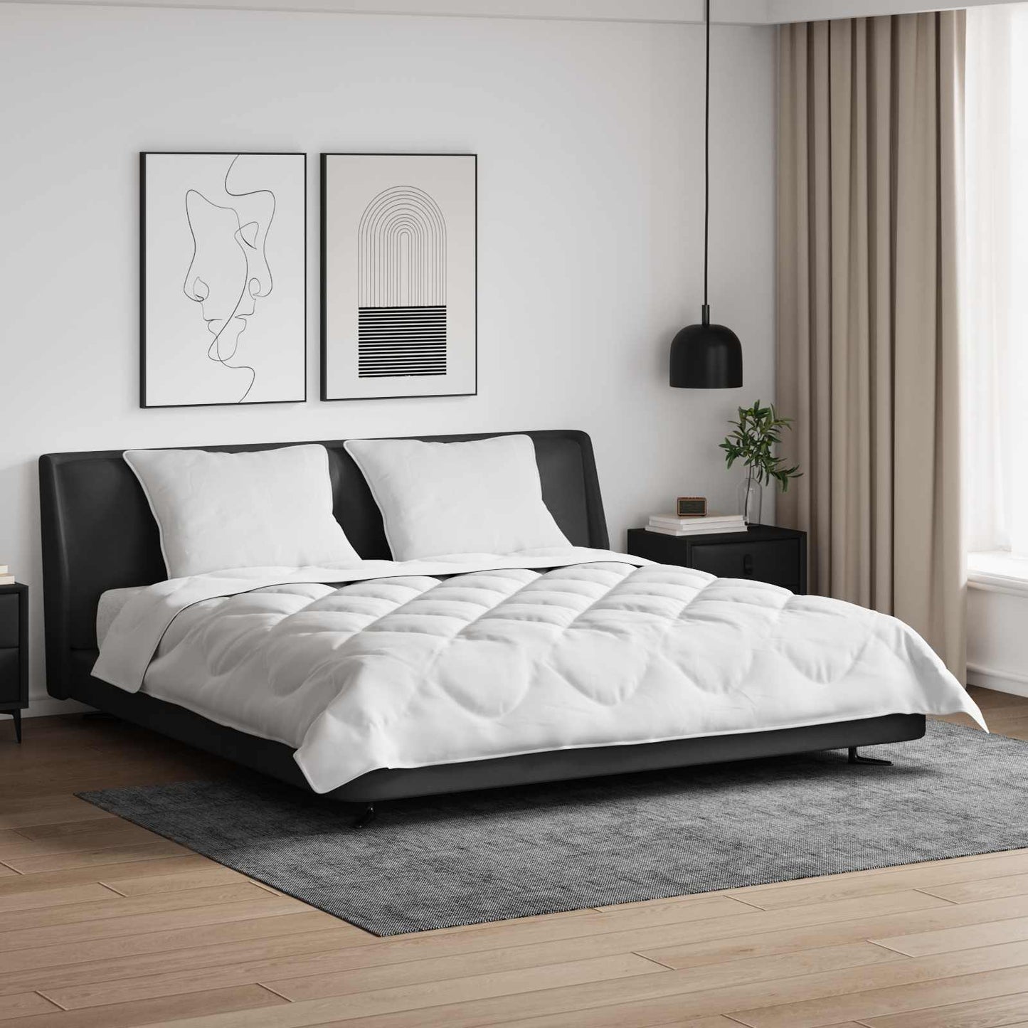 Vidaxl dekbed met kussen 3 pcs wit microfibre