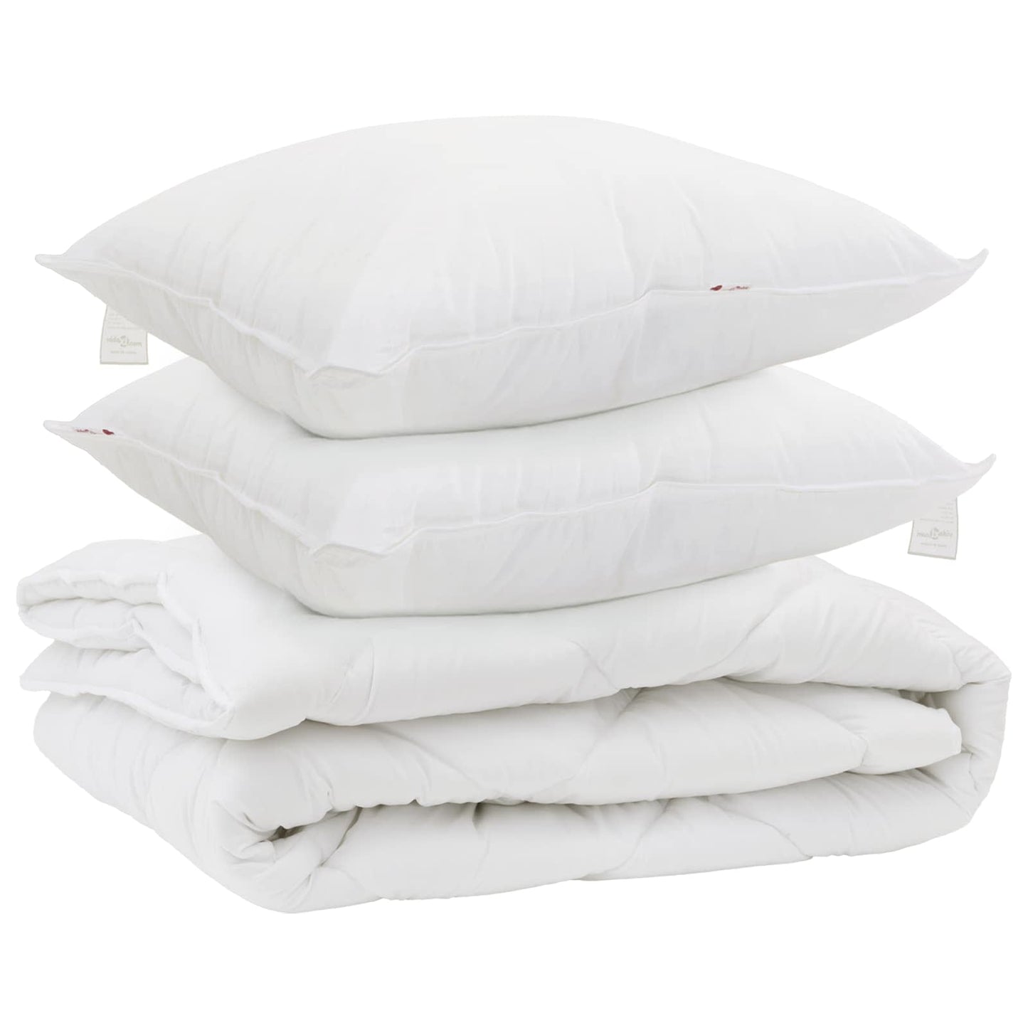 VidaXL edredón con almohada para todas las estaciones 3 piezas microfibra blanco