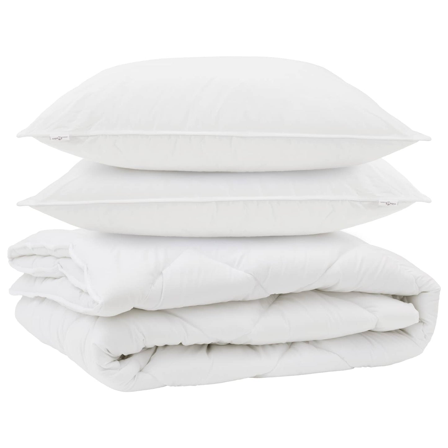 Vidaxl all-season dekbed met kussen 3 pcs wit microvezel