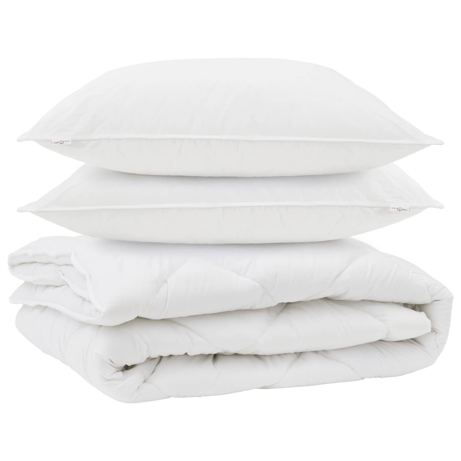 VidaXL edredón con almohada para todas las estaciones 3 piezas microfibra blanco