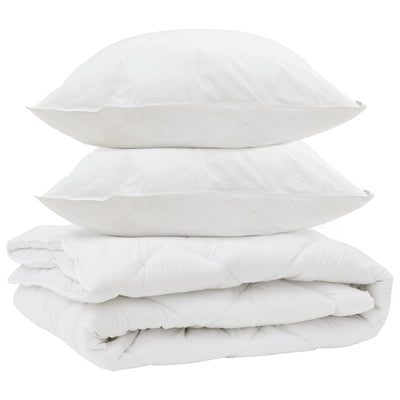Vidaxl all-season dekbed met kussen 3 pcs wit microvezel