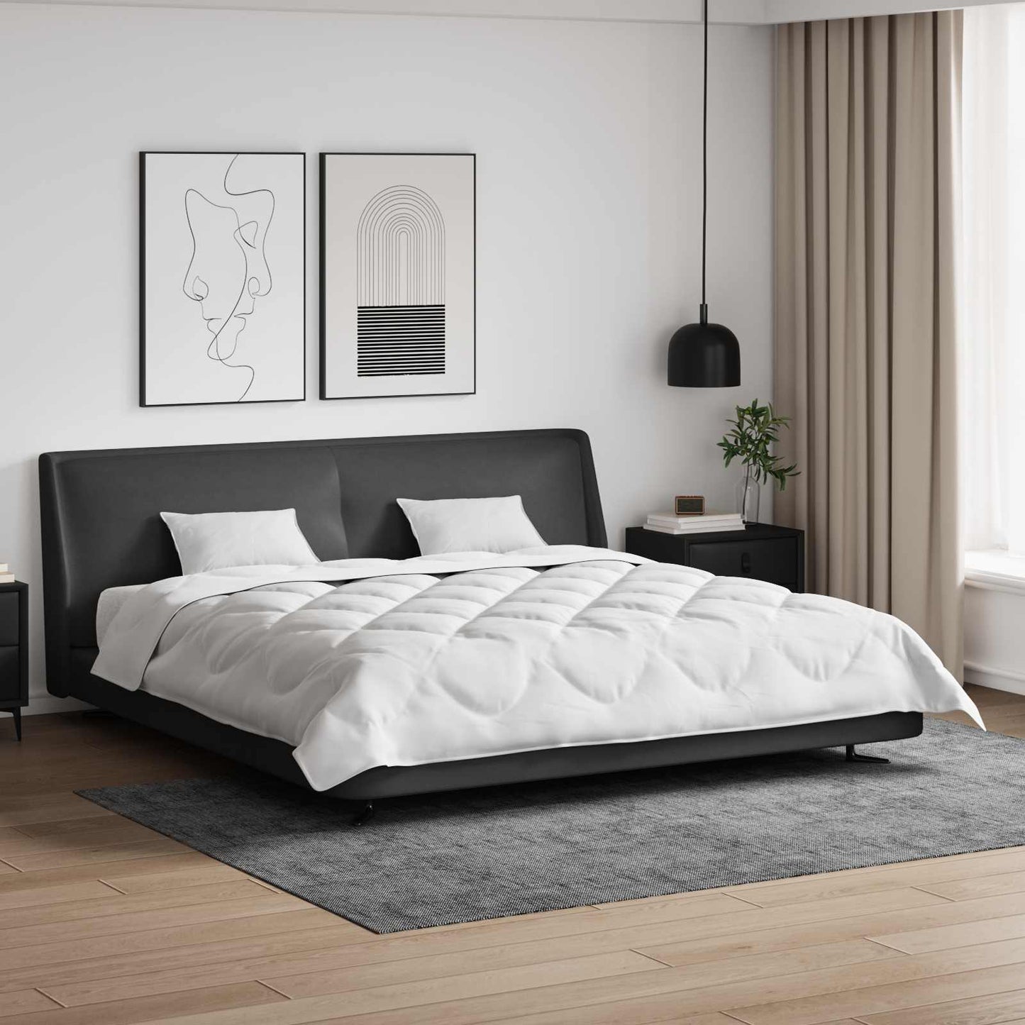 Vidaxl all-season dekbed met kussen 3 pcs wit microvezel