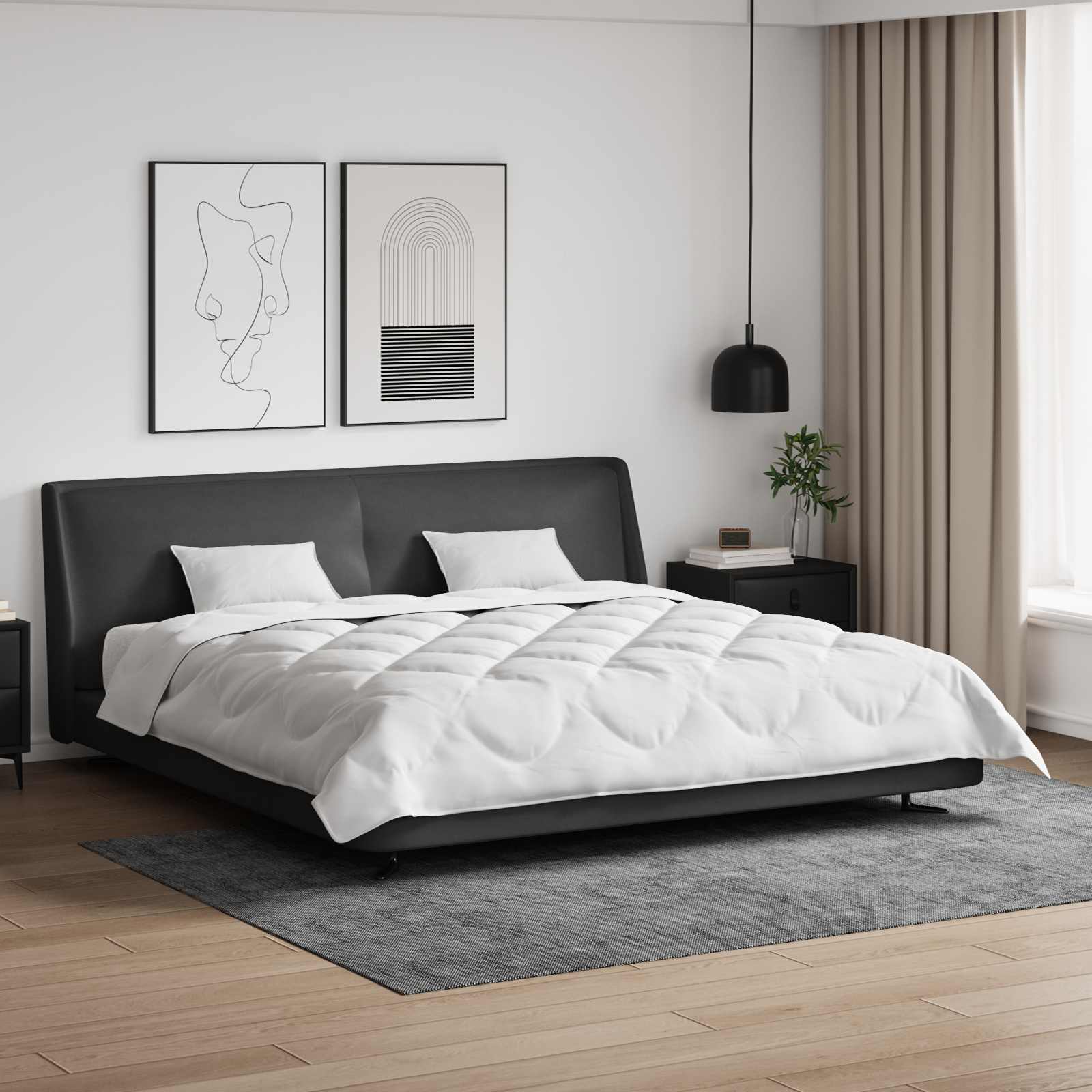 Vidaxl all-season dekbed met kussen 3 pcs wit microvezel