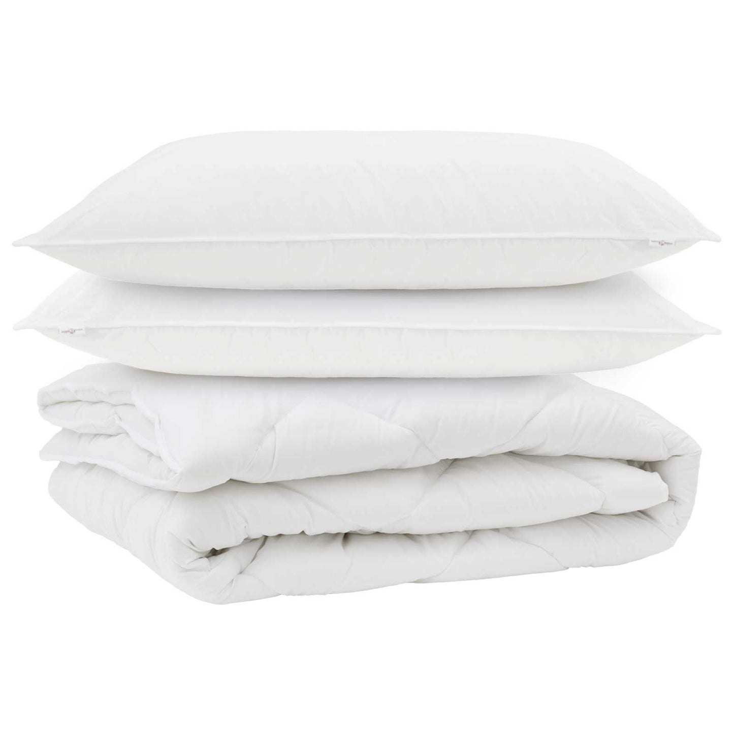 Vidaxl all-season dekbed met kussen 3 pcs wit microvezel