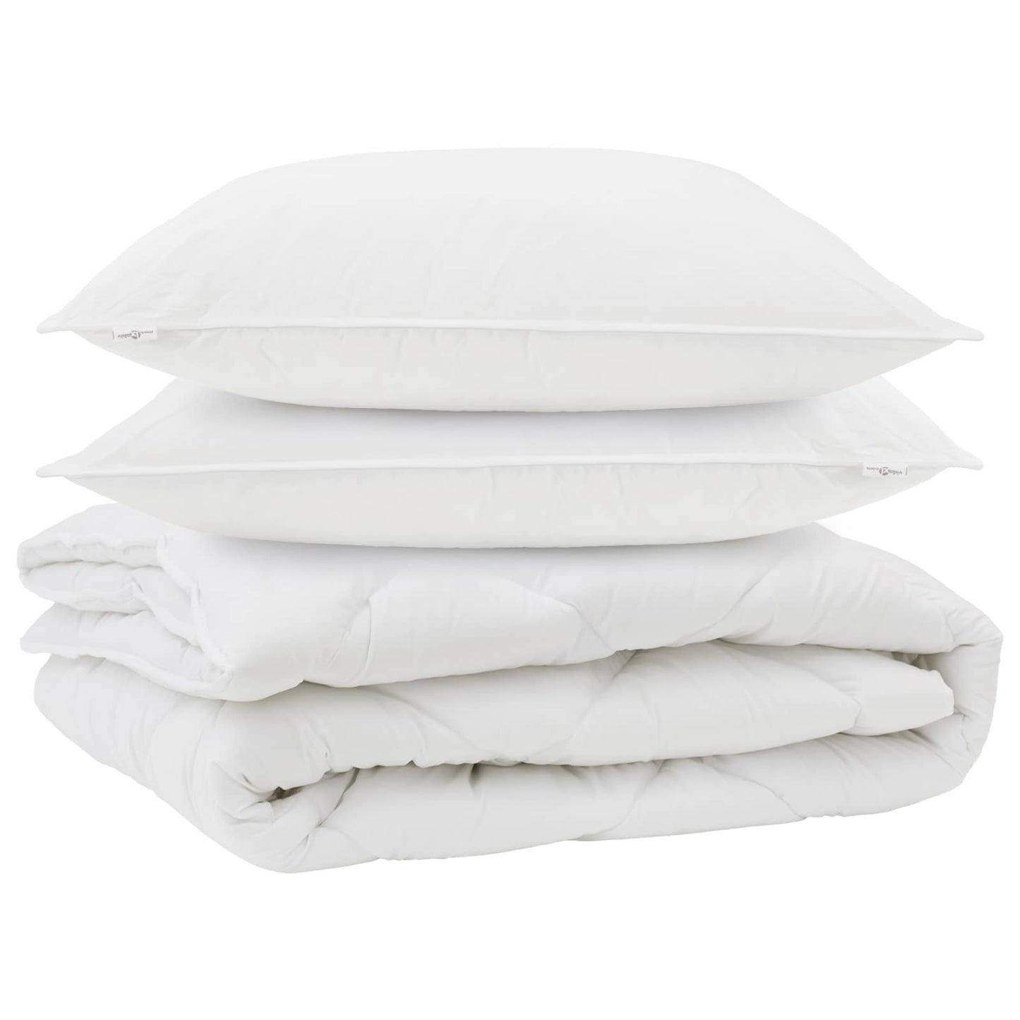 Vidaxl all-season dekbed met kussen 3 pcs wit microvezel