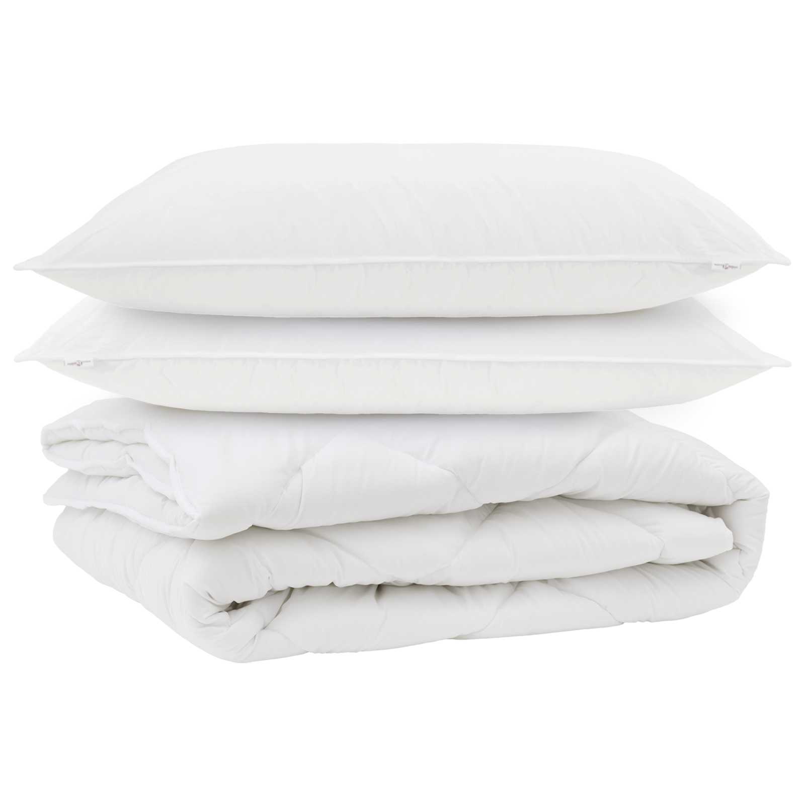 VidaXL edredón con almohada para todas las estaciones 3 piezas microfibra blanco