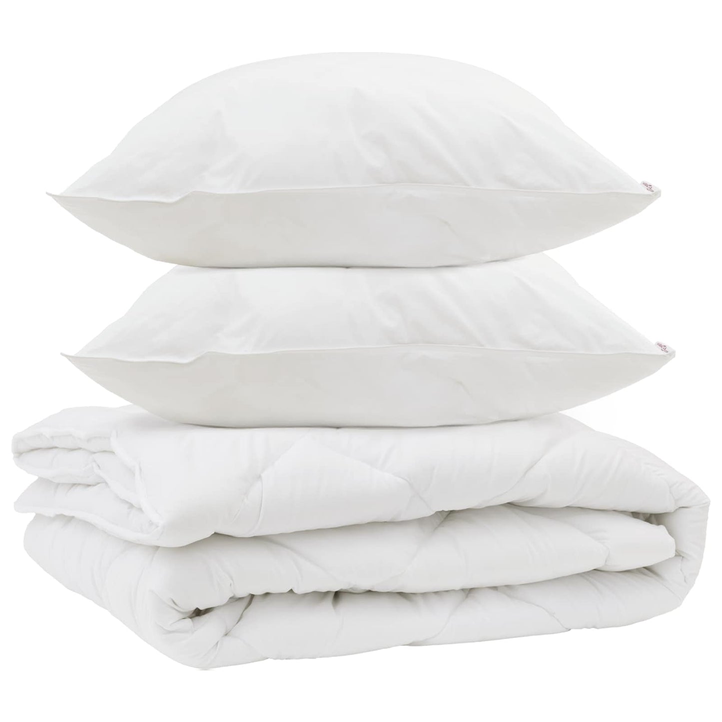 Vidaxl all-season dekbed met kussen 3 pcs wit microvezel